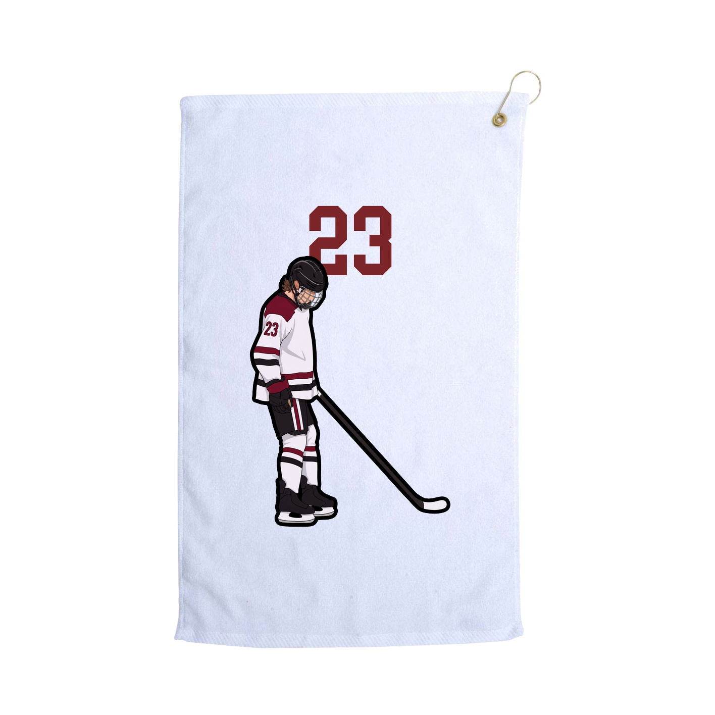 Golf Towel — Number Top in White