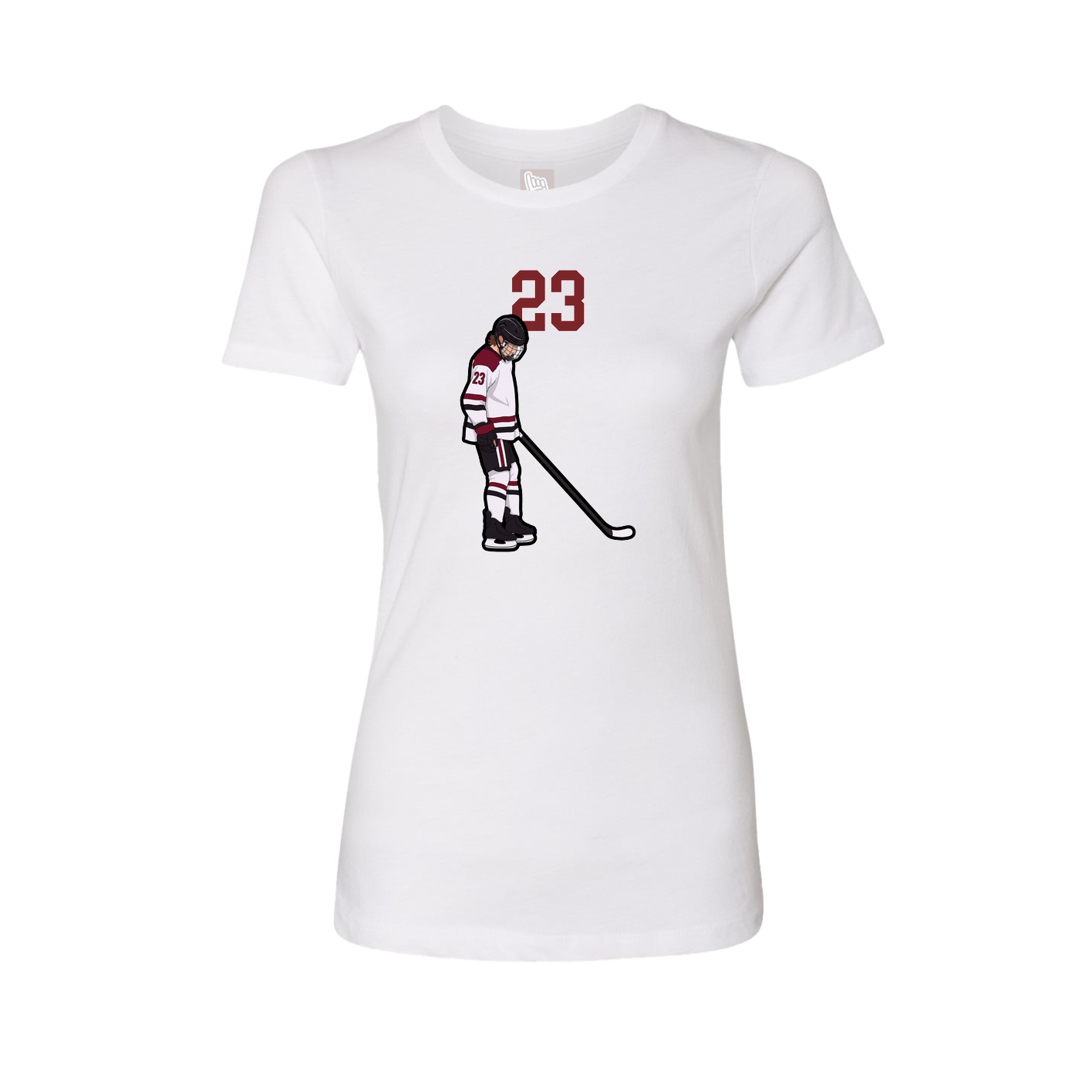 Fitted Women's Tee — Number Top in White