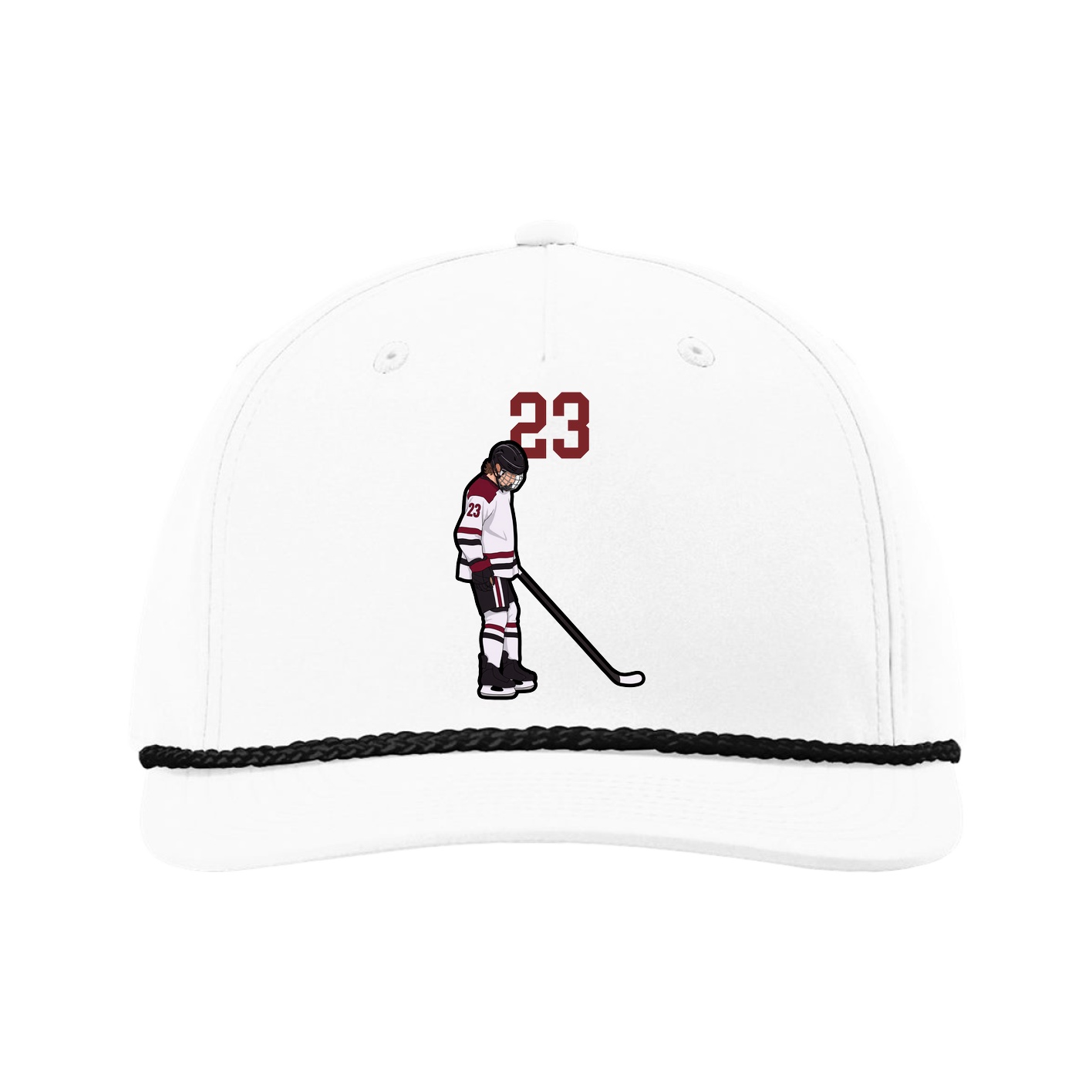 Five-Panel Classic Rope Cap — Number Top in White