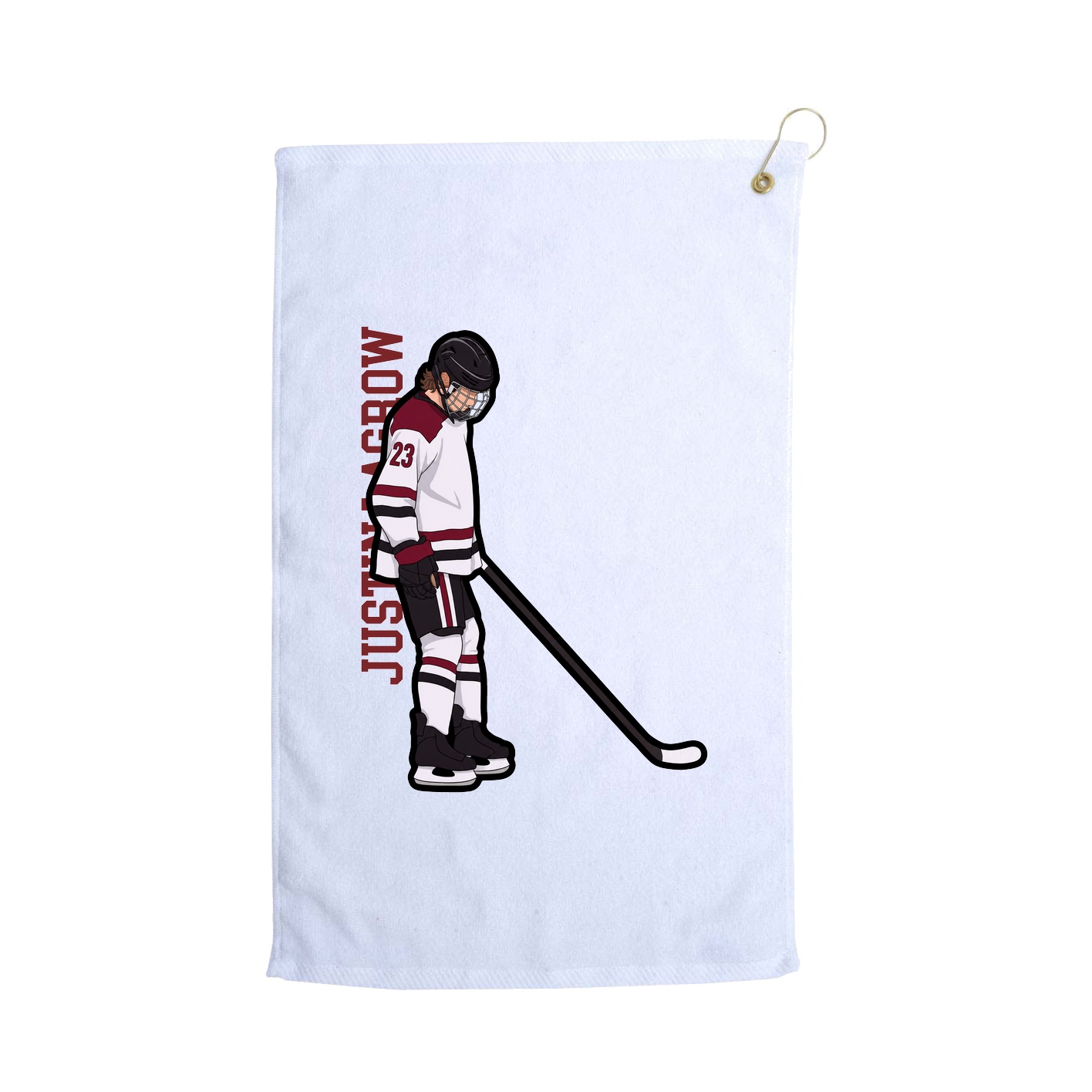 Golf Towel — Name Vertical in White
