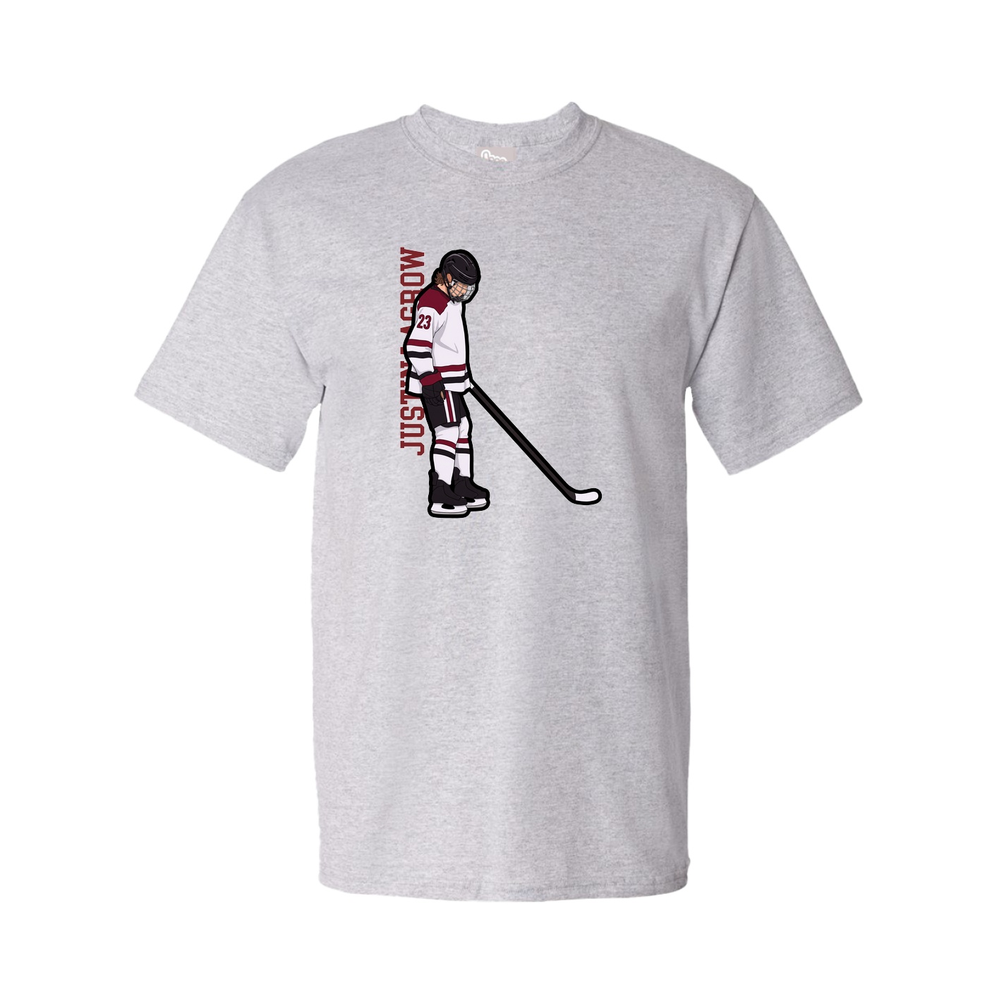 Tee — Name Vertical in Grey