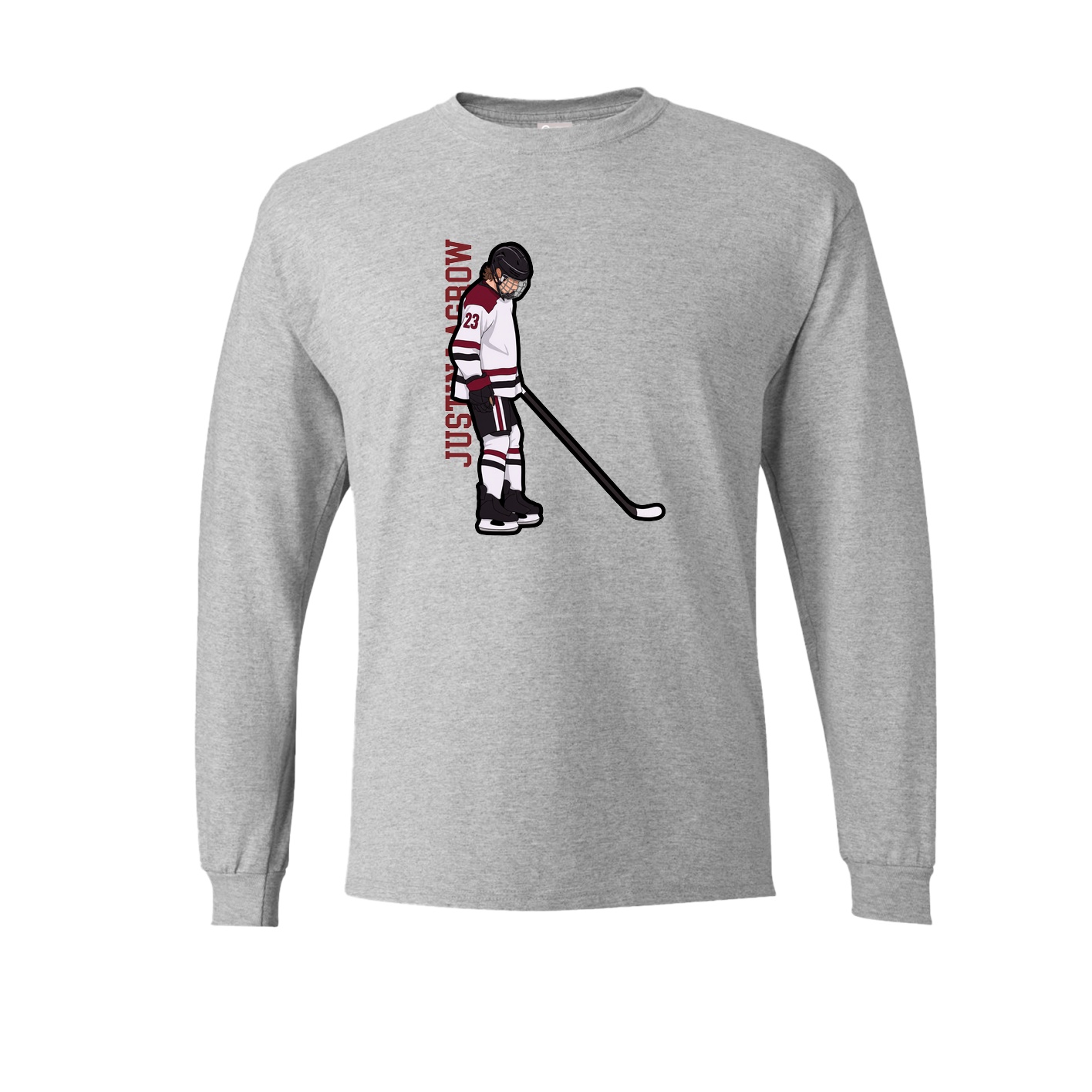 Long Sleeve Tee — Name Vertical in Grey