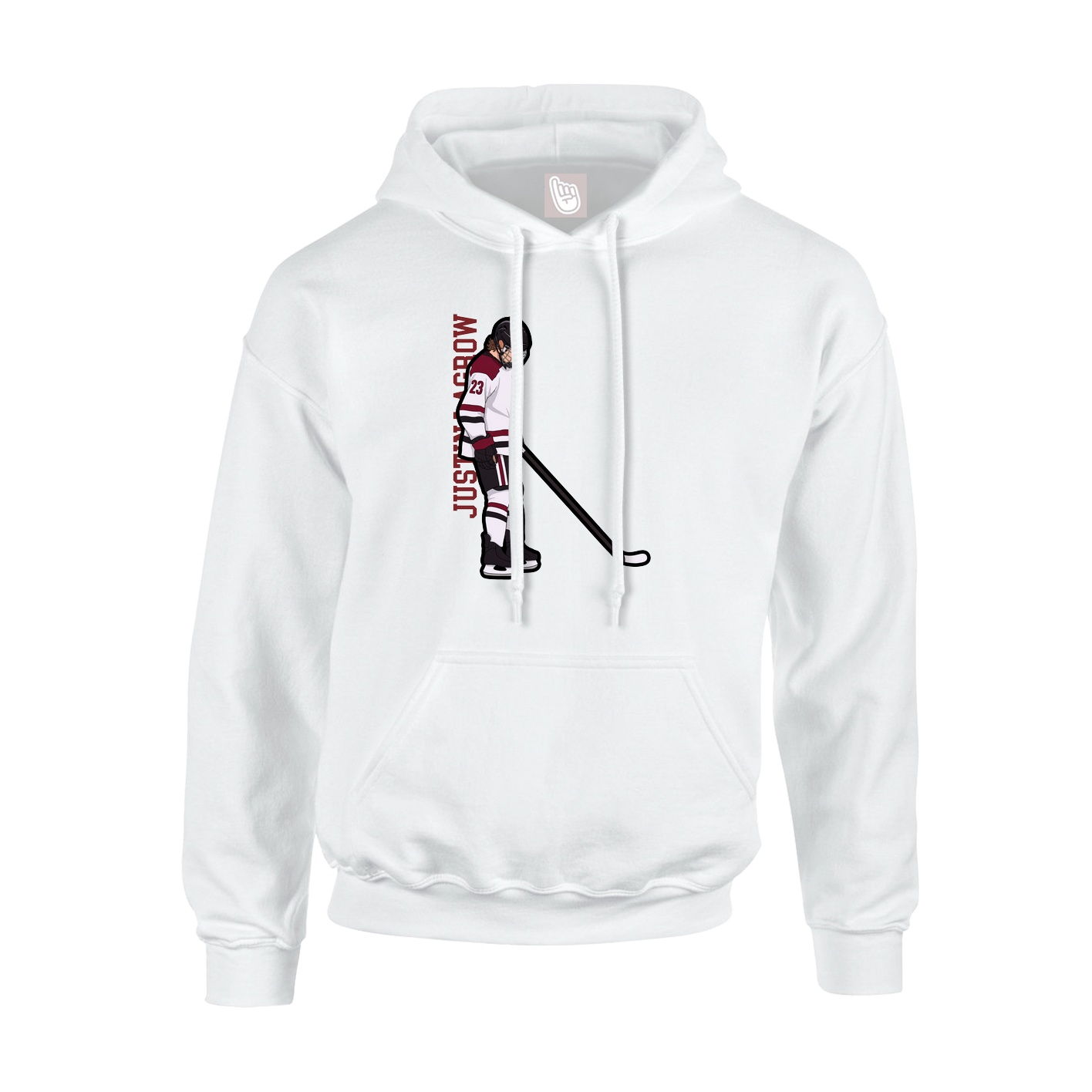 Youth Hoodie — Name Vertical in White