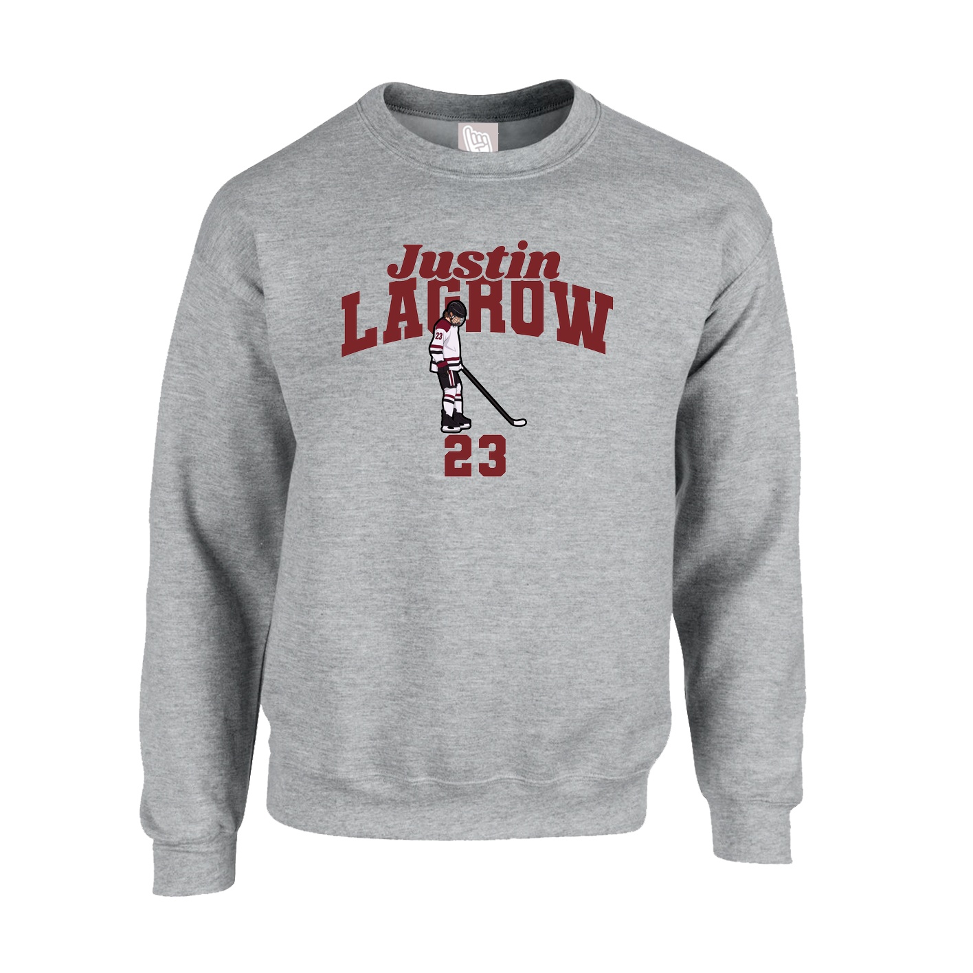 Fleece Crew — Signature Arch in Grey