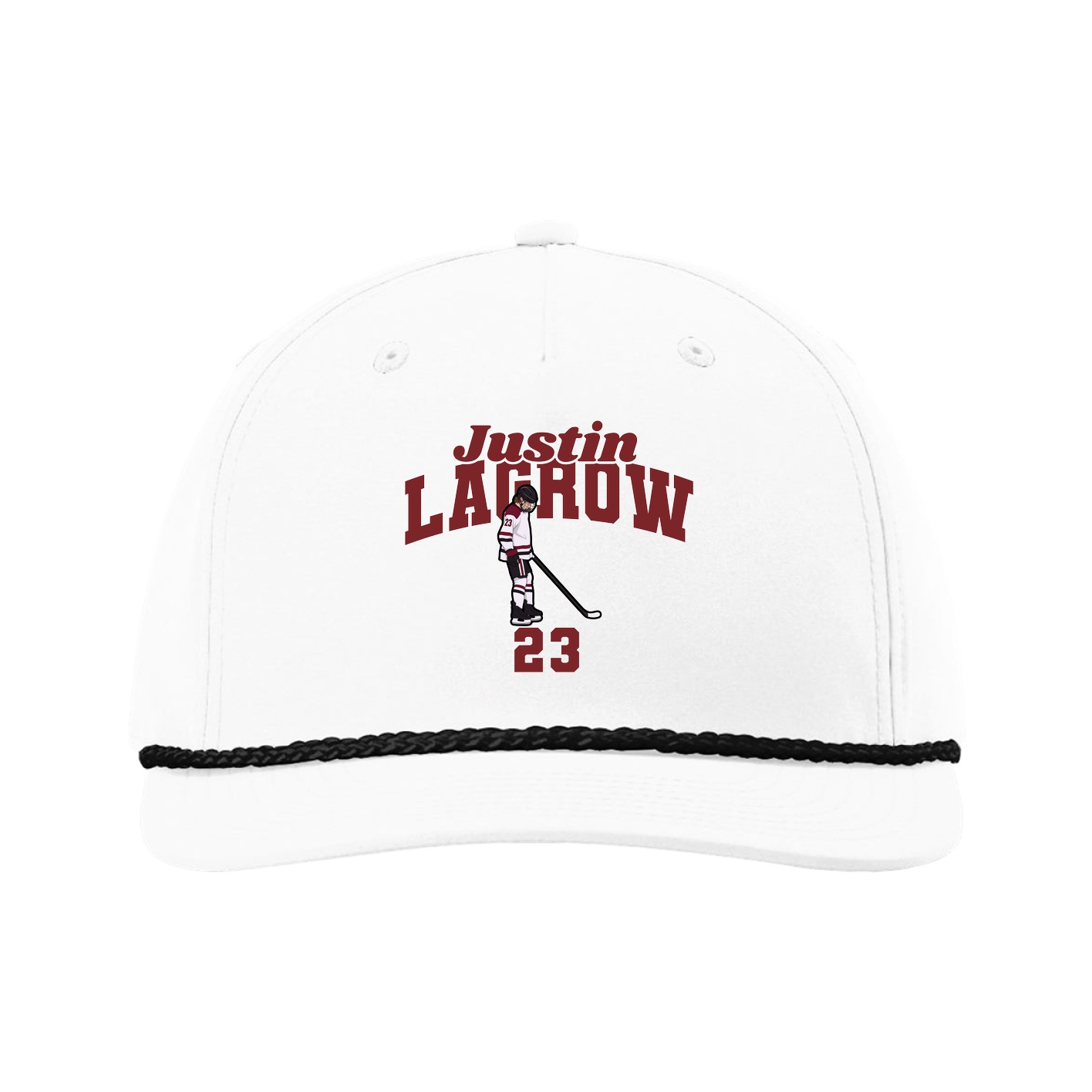 Five-Panel Classic Rope Cap — Signature Arch in White