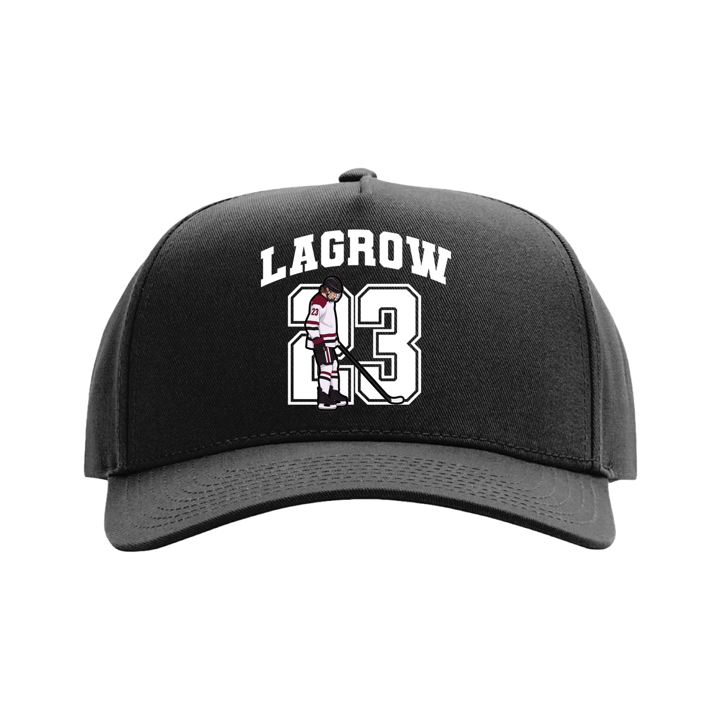 Full Fabric Five-Panel Champ Cap — Number in Black
