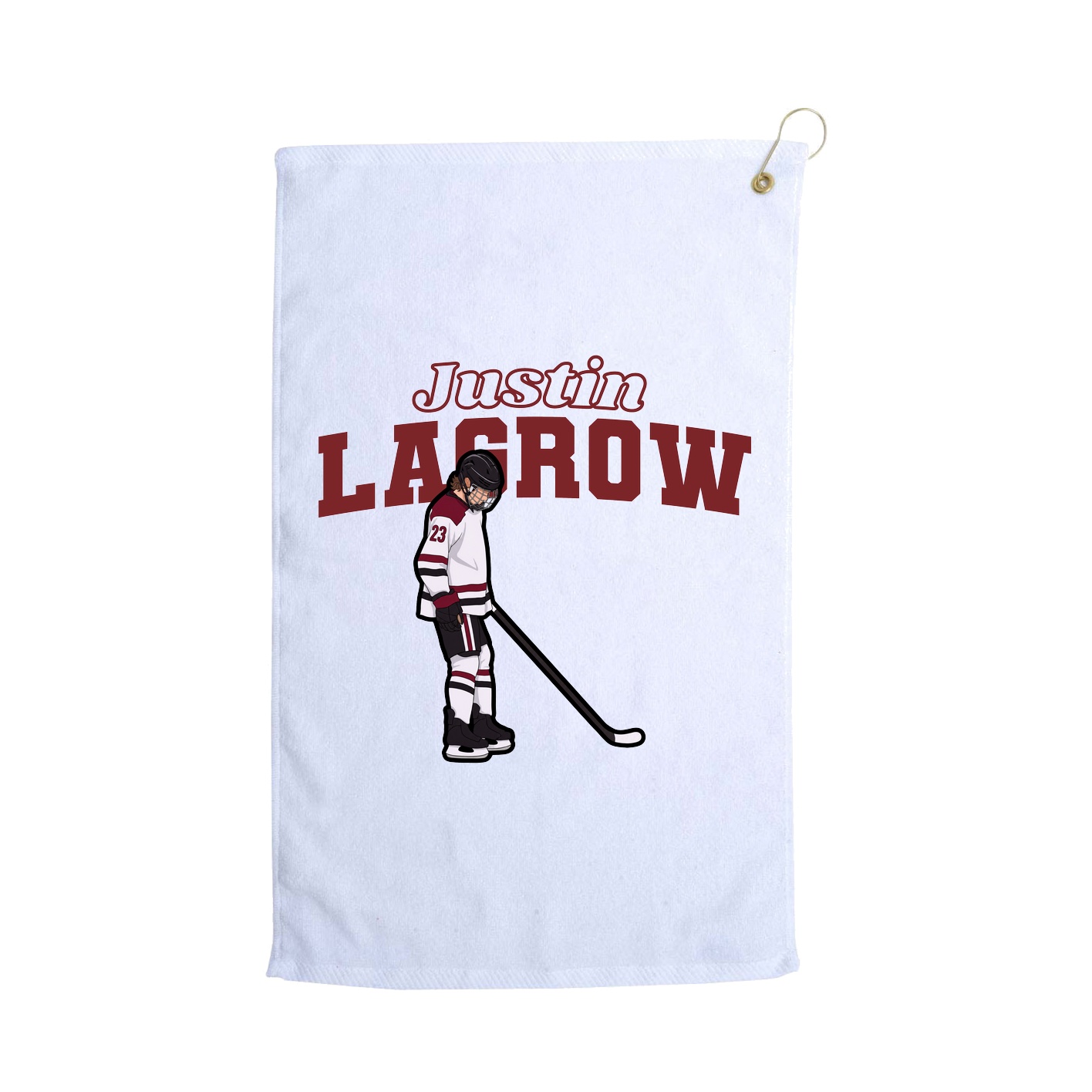 Golf Towel — Name Arch in White