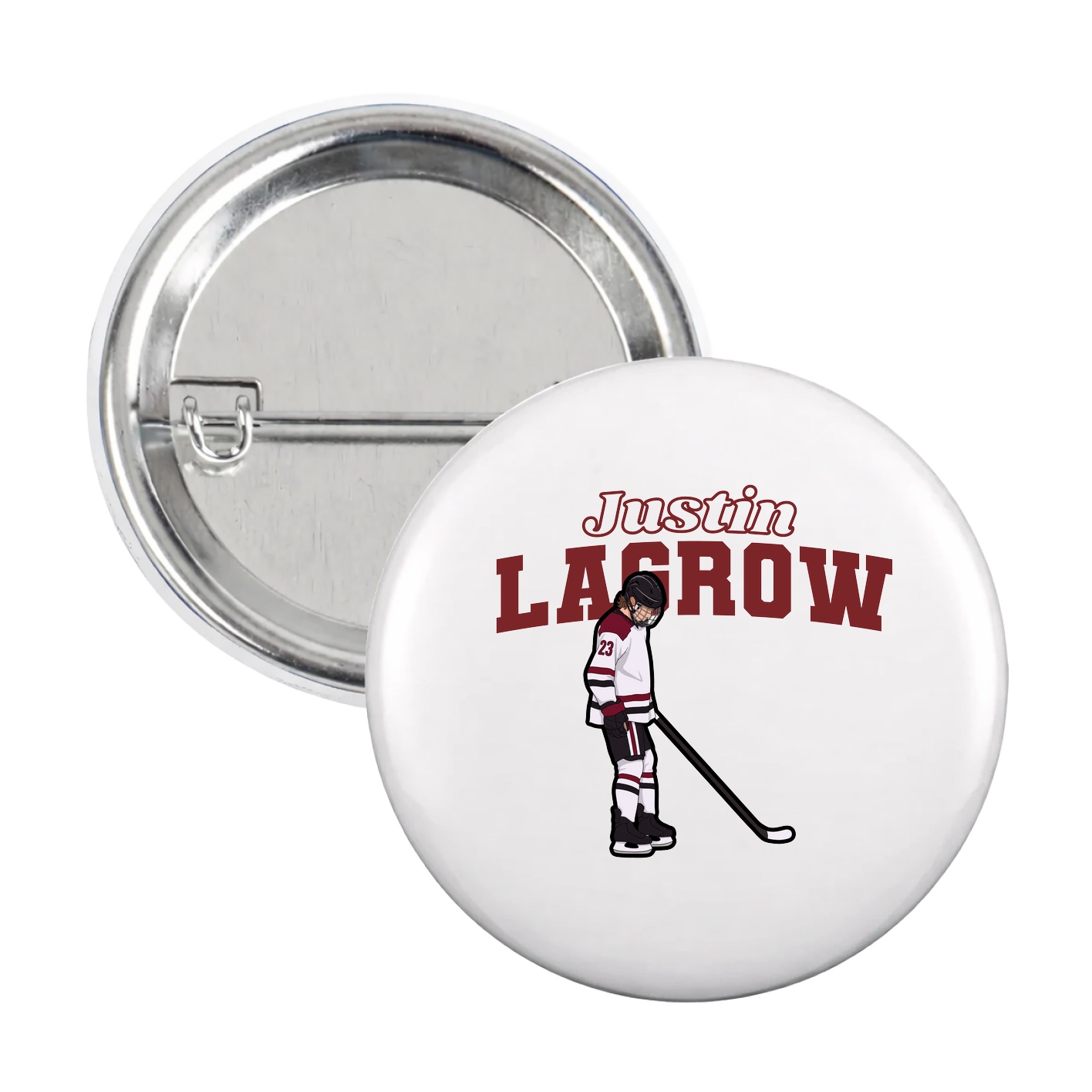 Game Day Button — Name Arch in White