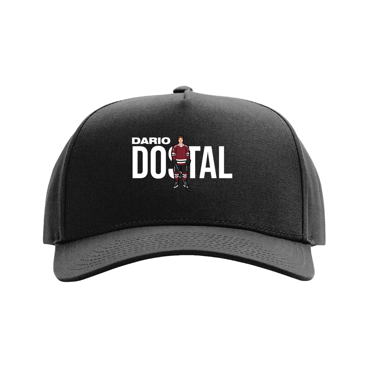 Full Fabric Five-Panel Champ Cap — Player Name in Black