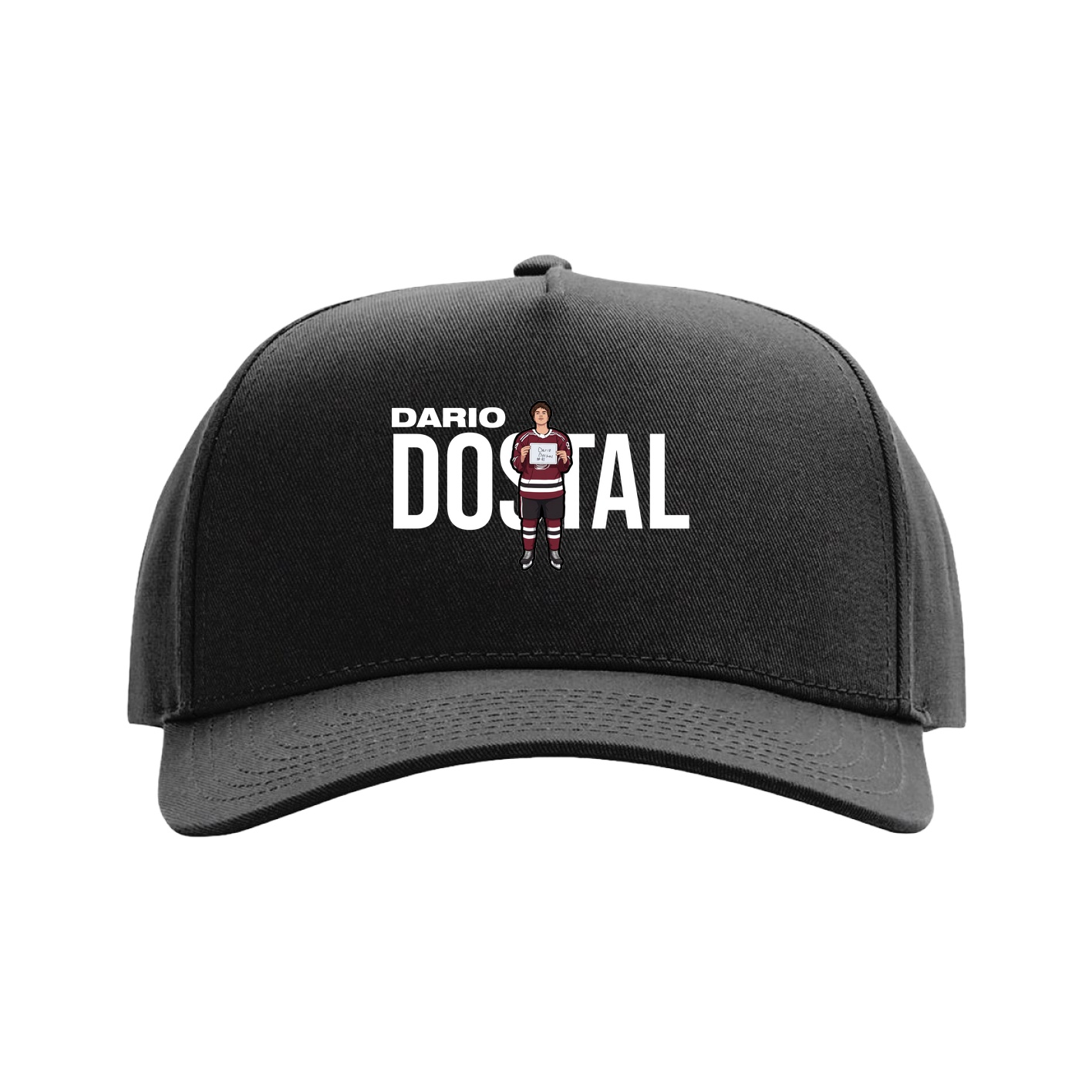 Full Fabric Five-Panel Champ Cap — Player Name in Black