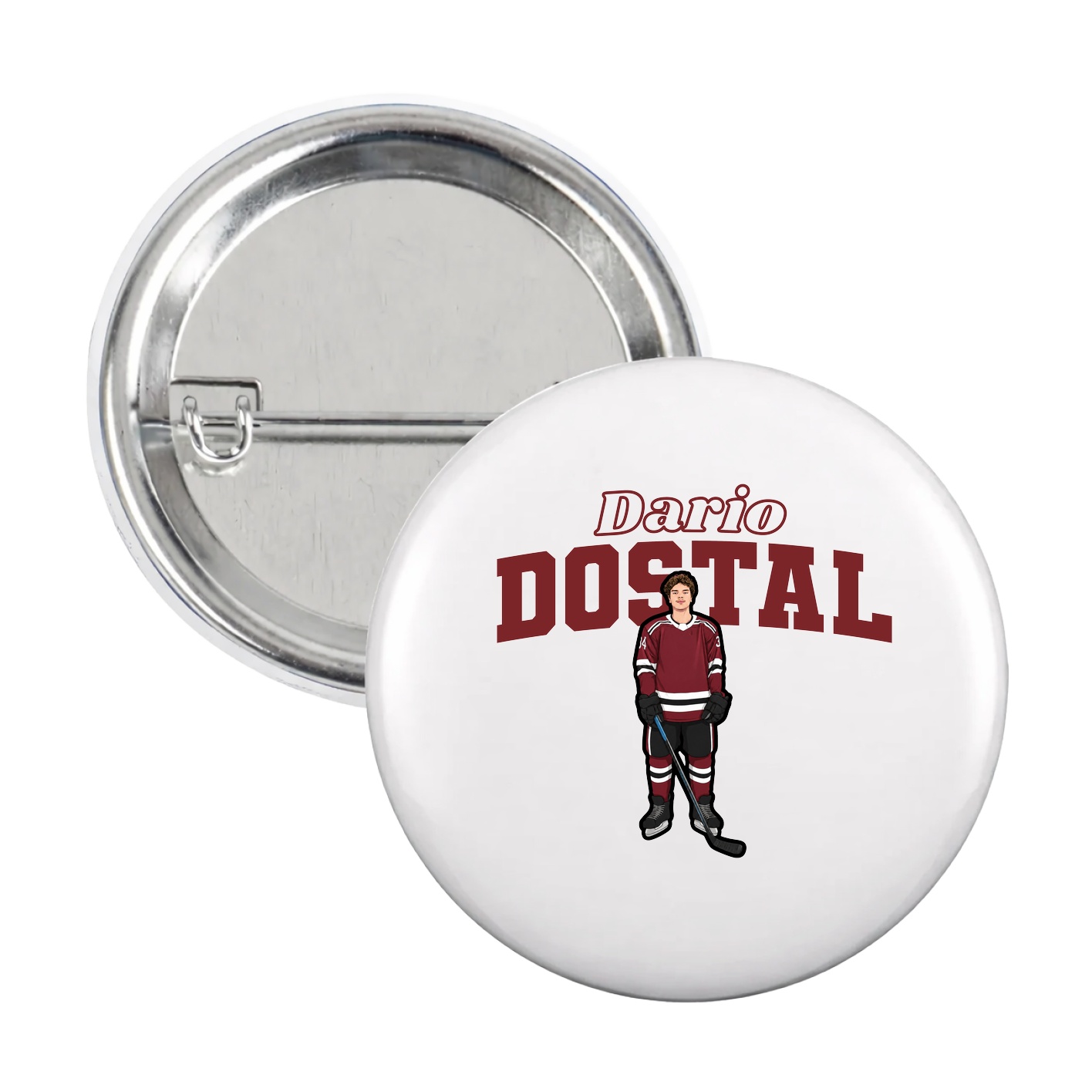 Game Day Button — Name Arch in White