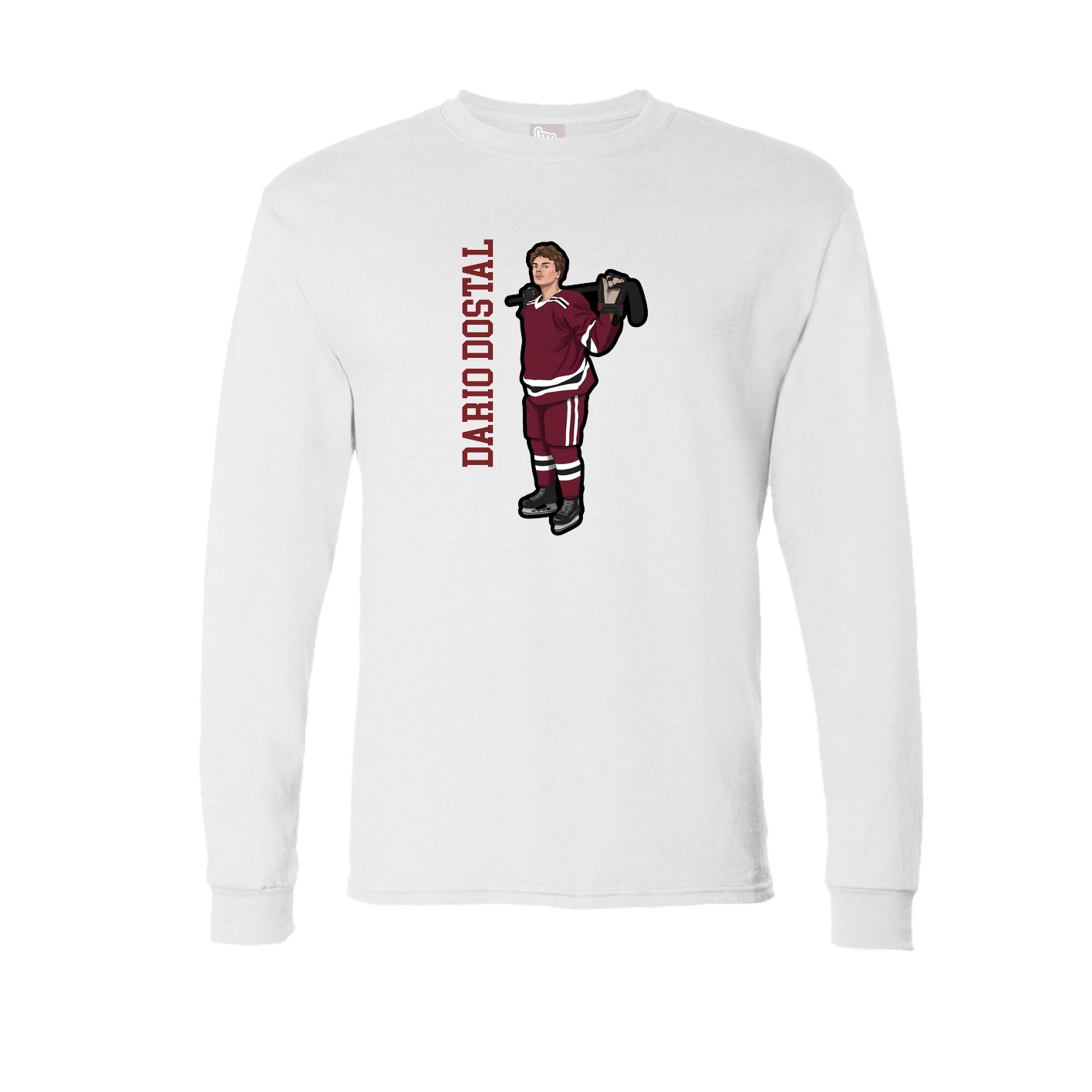 Long Sleeve Tee — Name Vertical in White