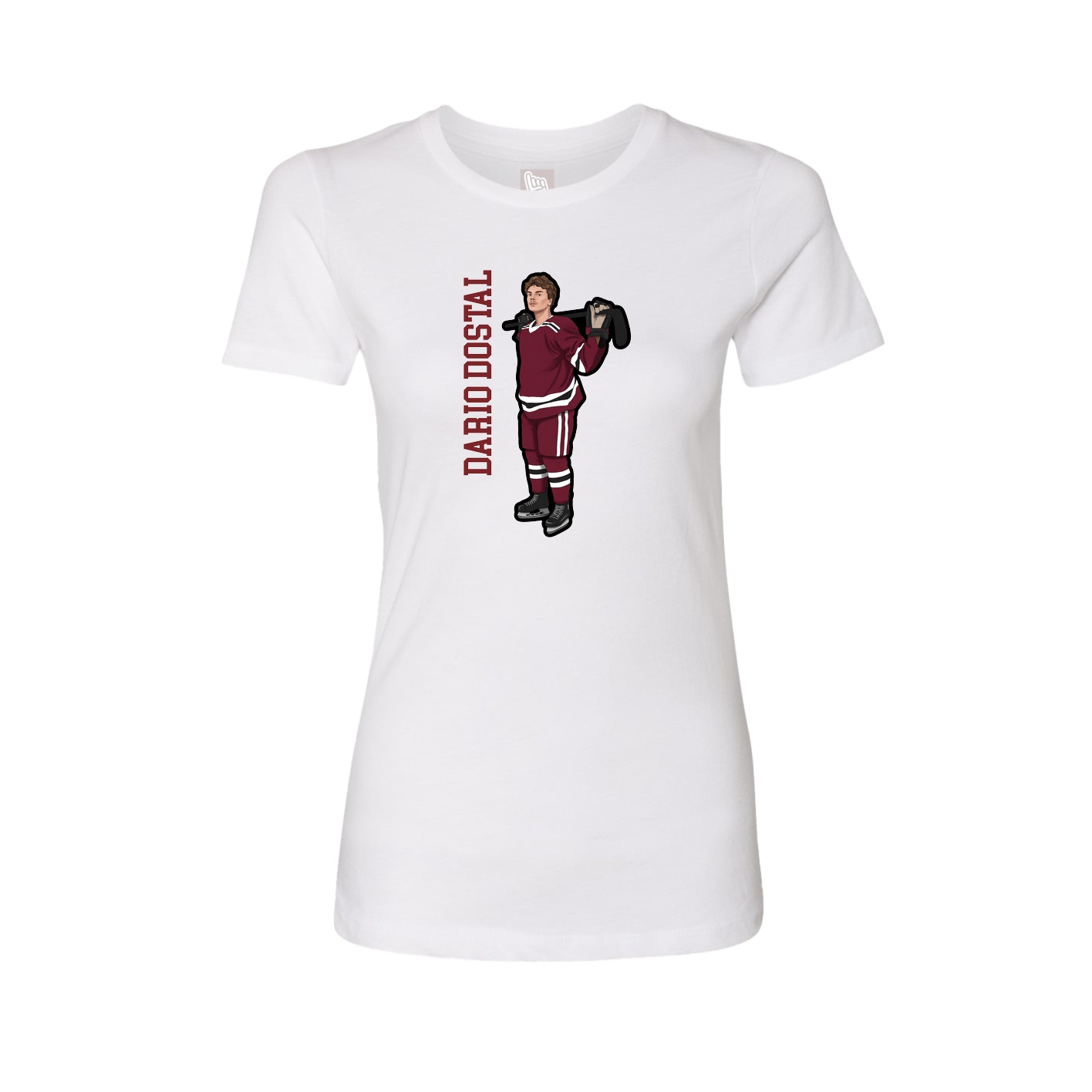 Fitted Women's Tee — Name Vertical in White