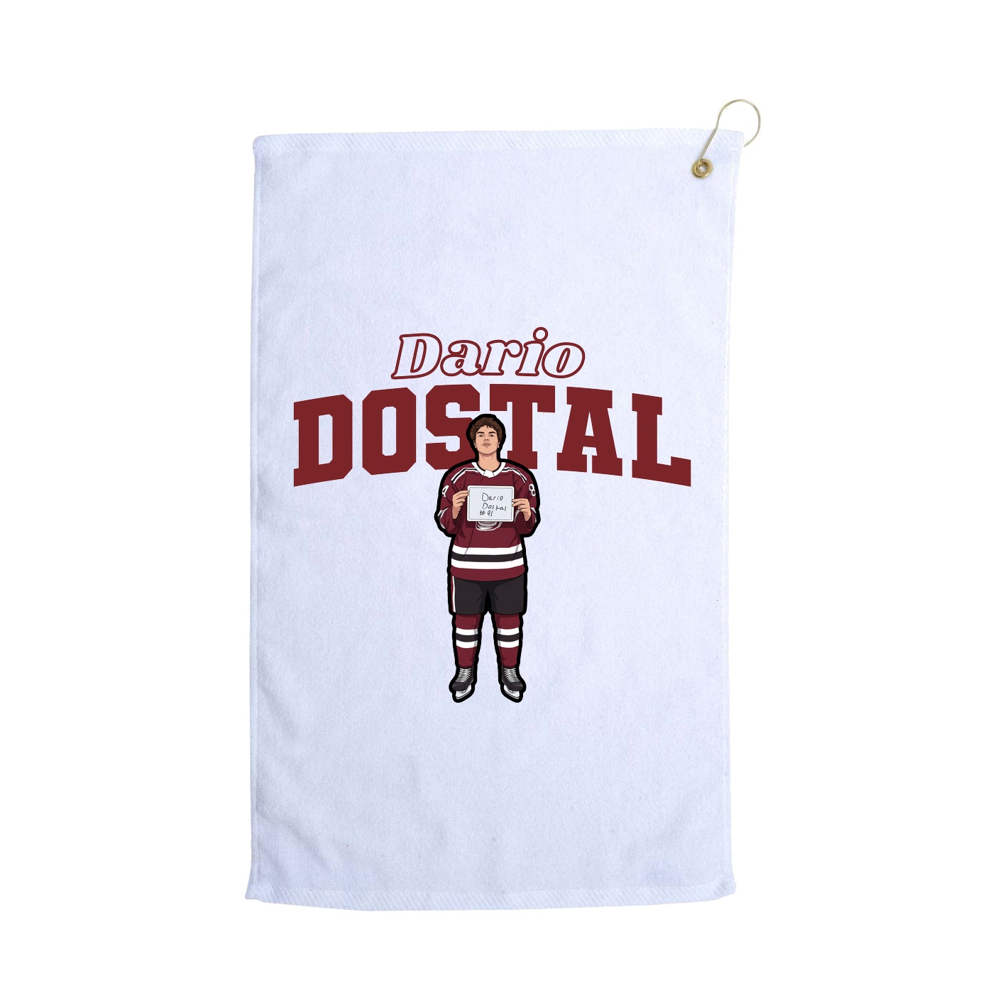 Golf Towel — Name Arch in White