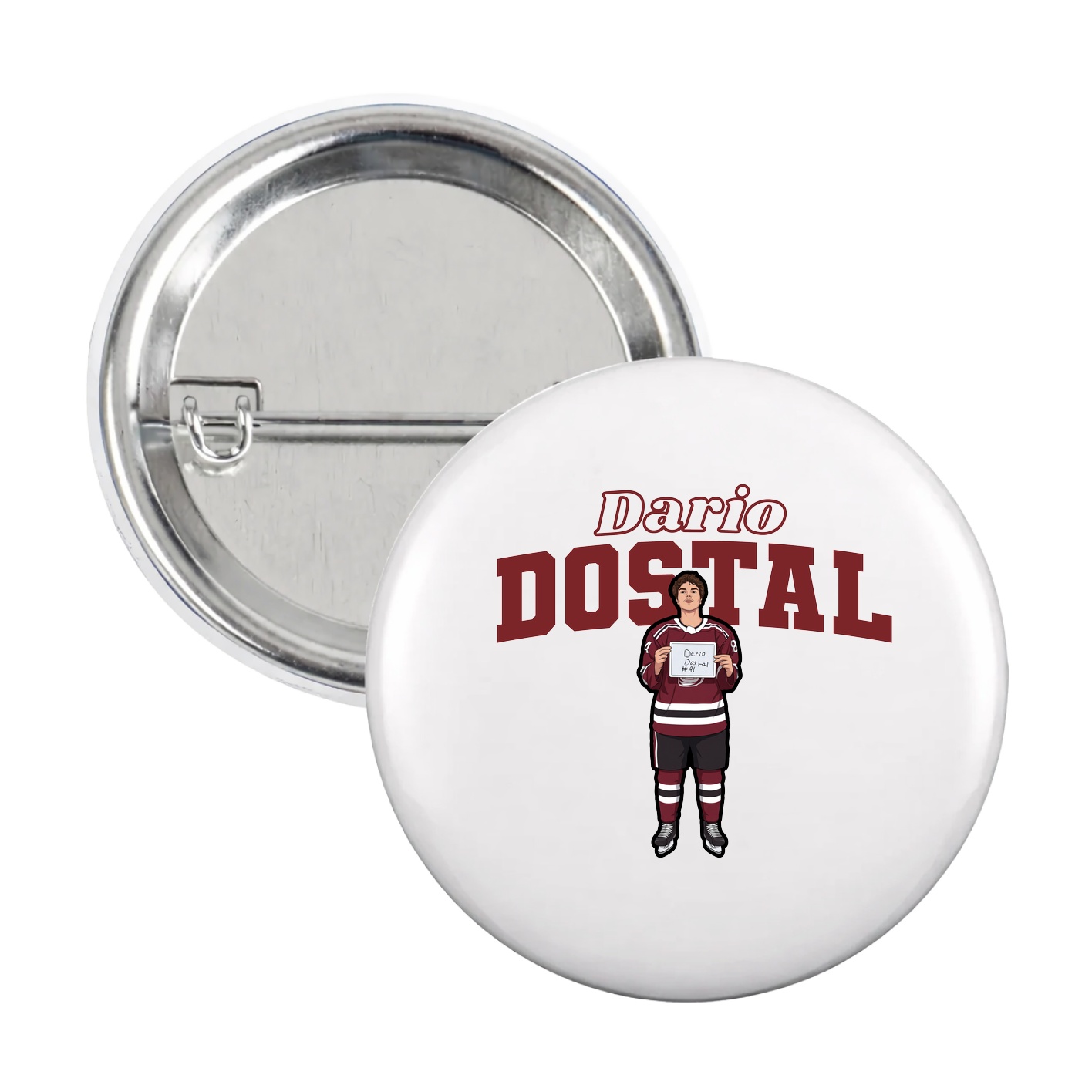 Game Day Button — Name Arch in White