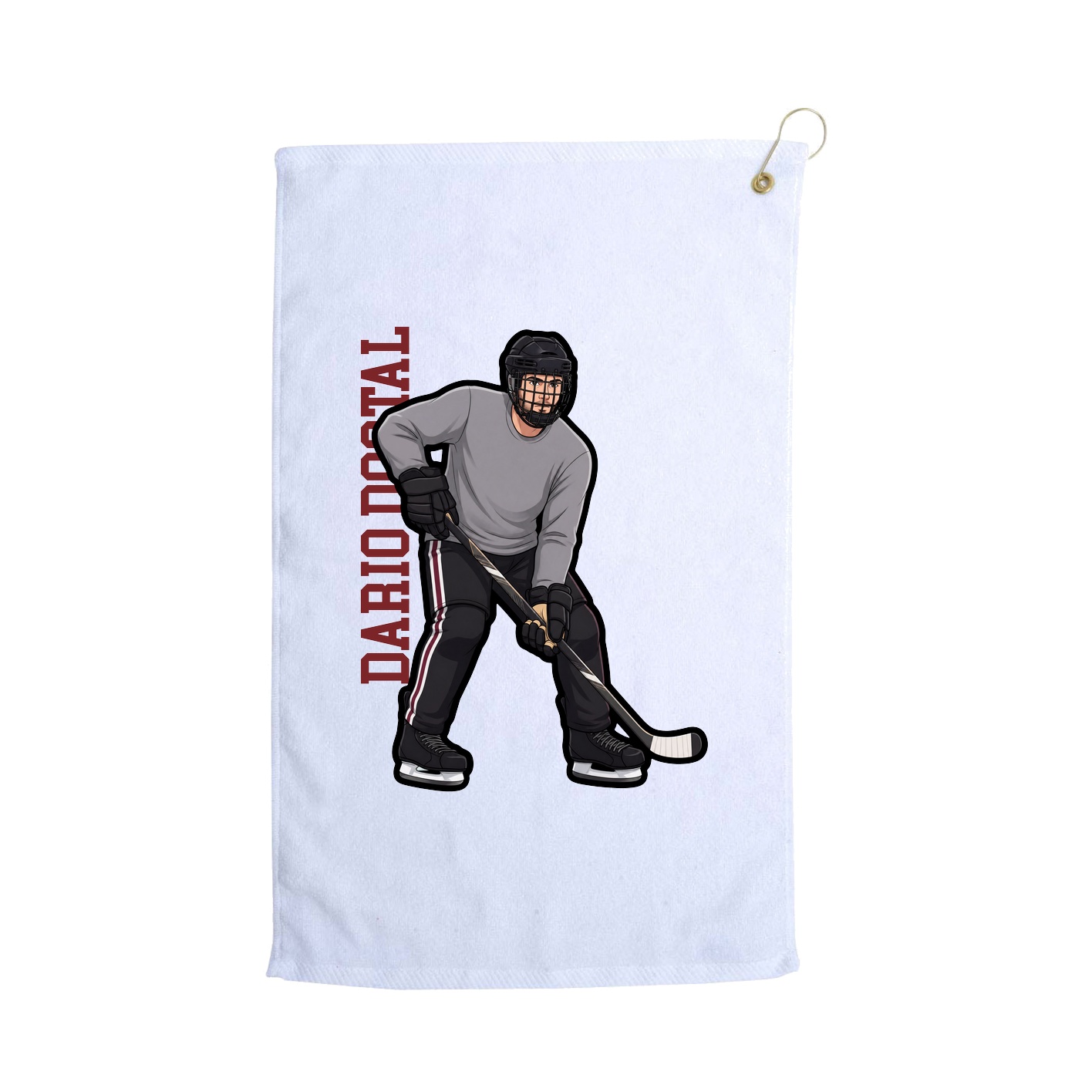 Golf Towel — Name Vertical in White