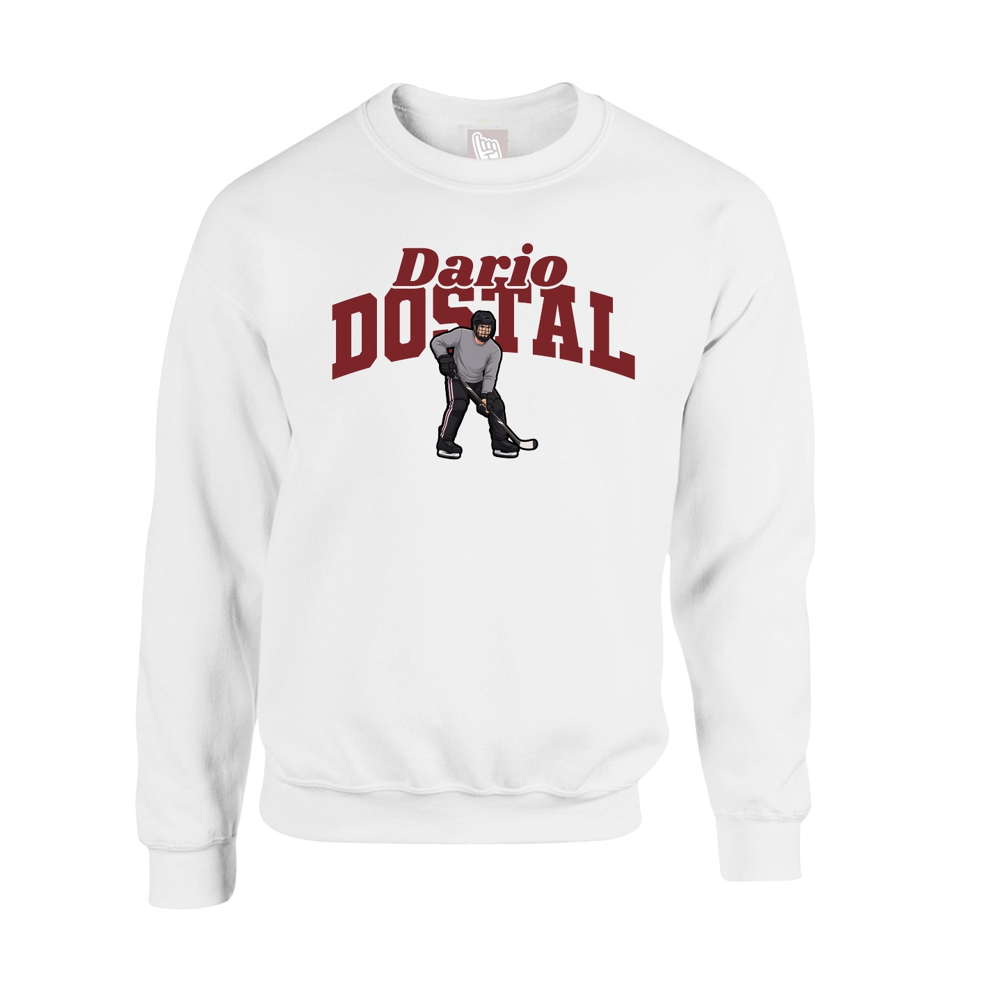 Fleece Crew — Signature Arch in White