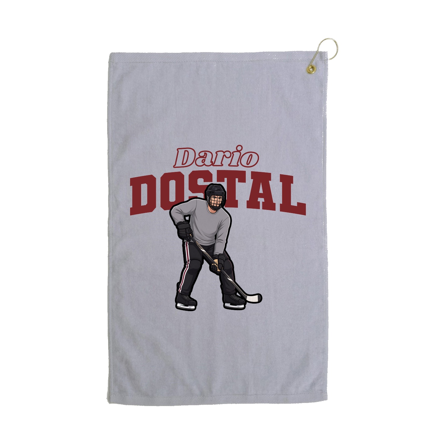 Golf Towel — Name Arch in Grey