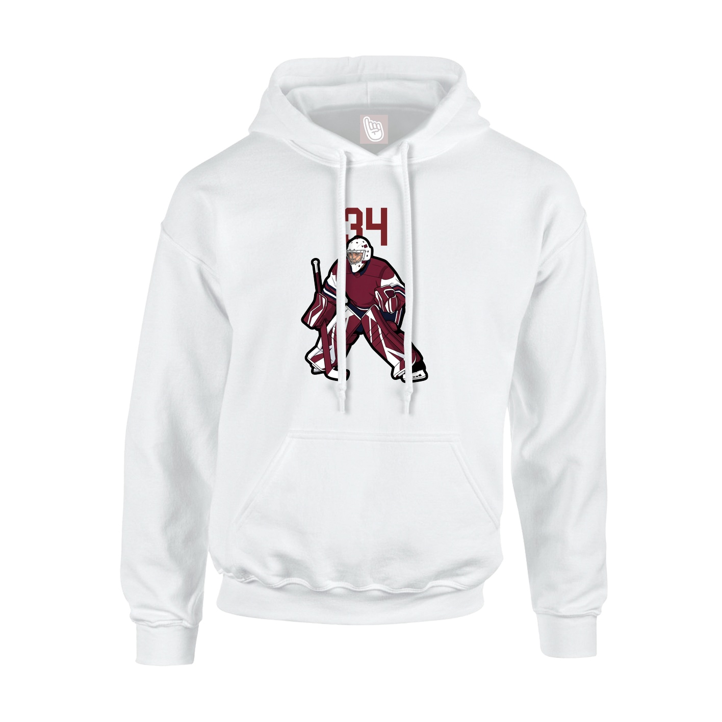 Youth Hoodie — Number Top in White