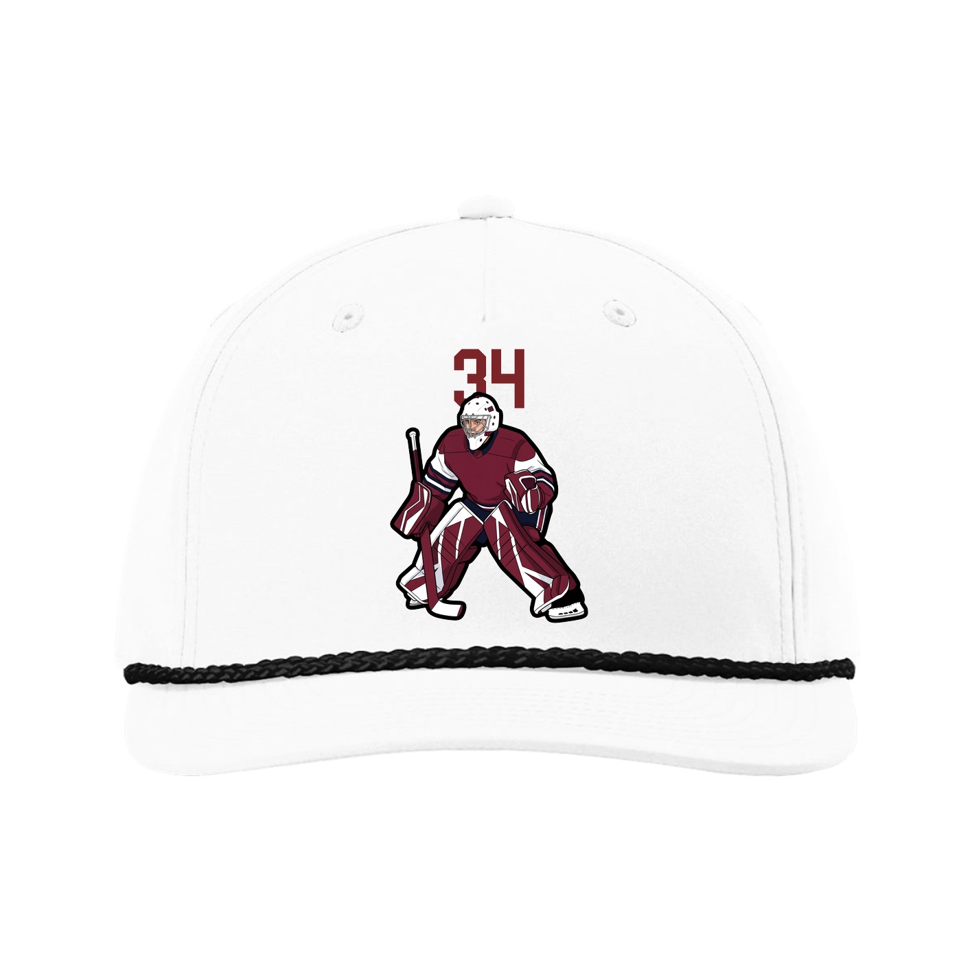 Five-Panel Classic Rope Cap — Number Top in White
