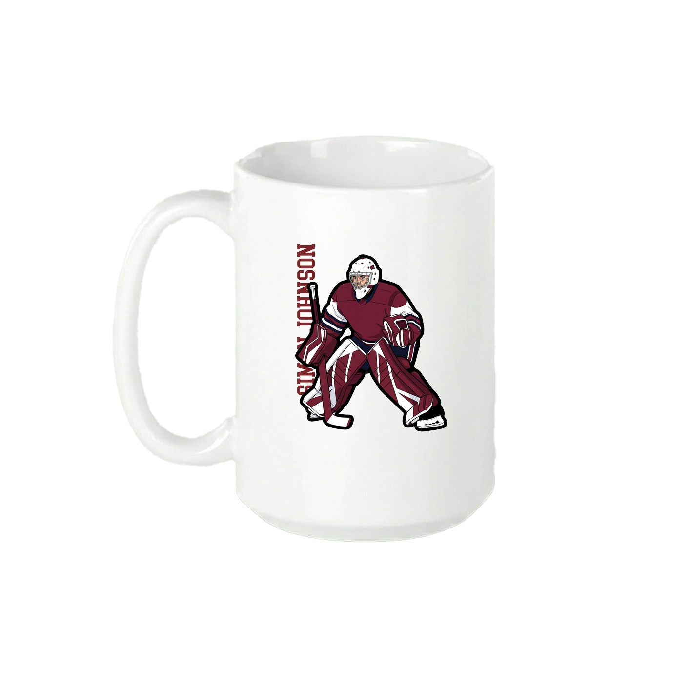 15oz Coffee Mug — Name Vertical in White