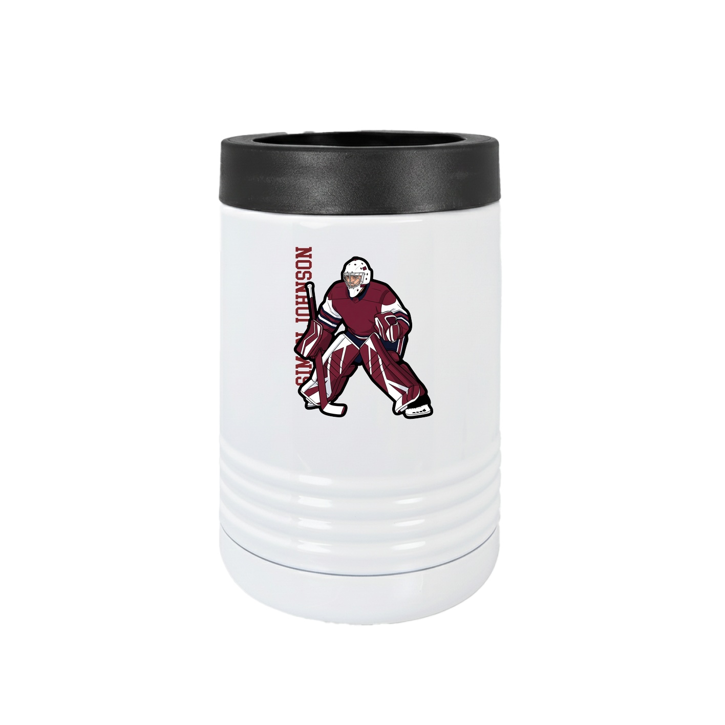Beverage Holder — Name Vertical in White