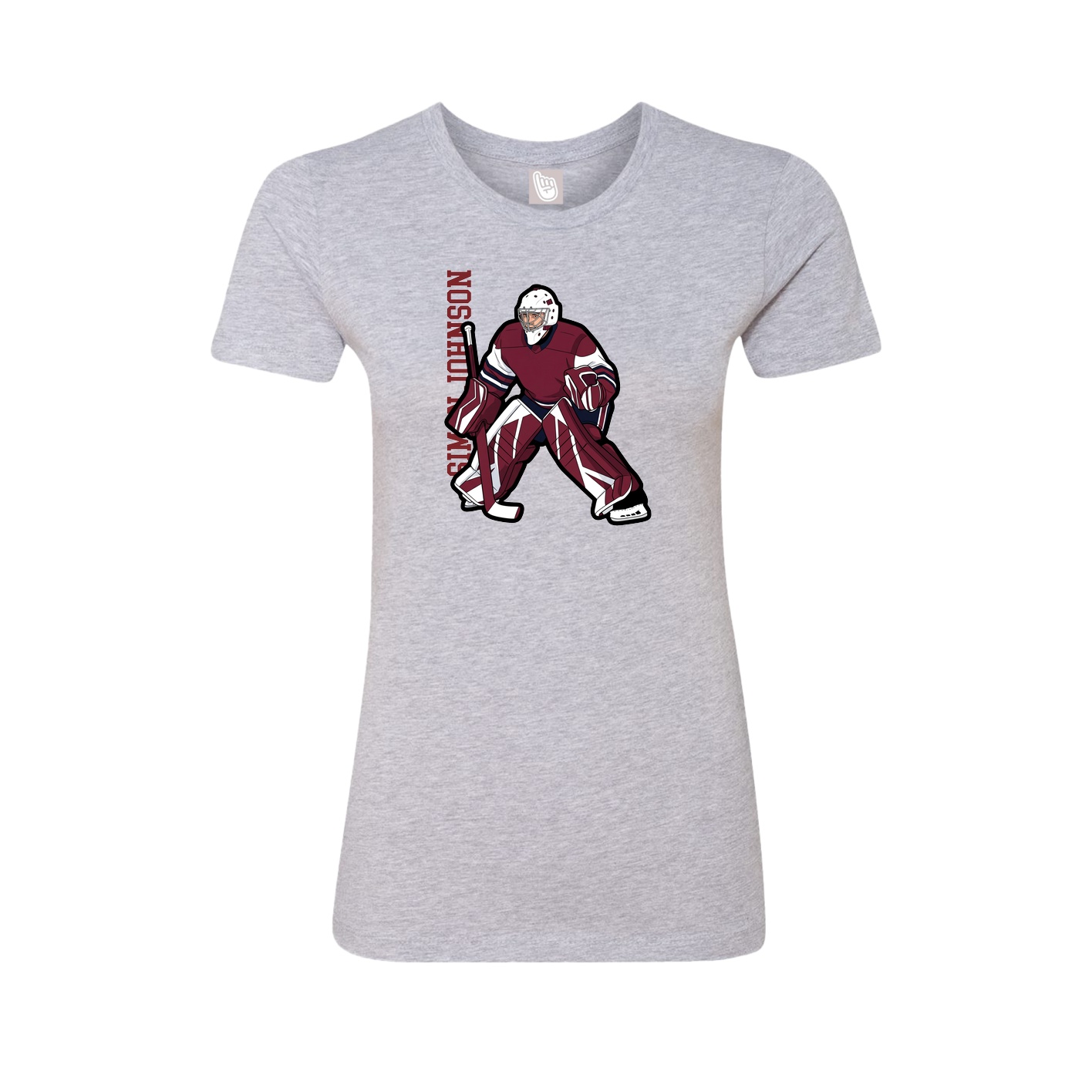 Fitted Women's Tee — Name Vertical in Grey
