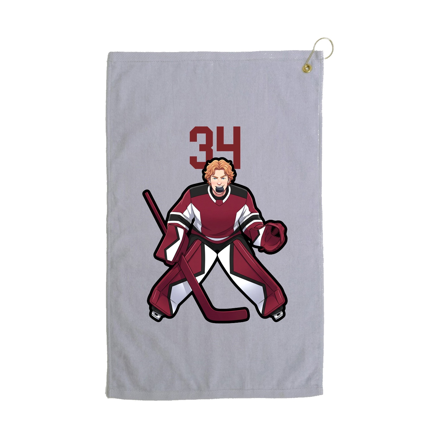 Golf Towel — Number Top in Grey
