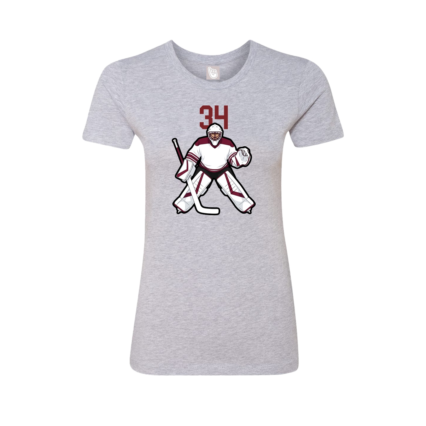 Fitted Women's Tee — Number Top in Grey