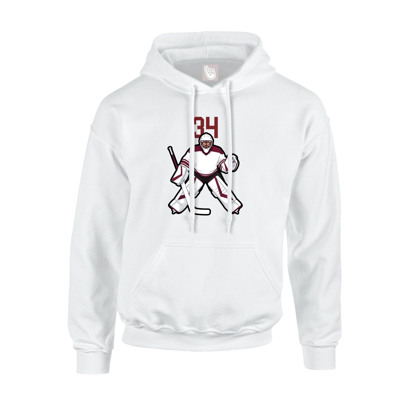 Youth Hoodie — Number Top in White