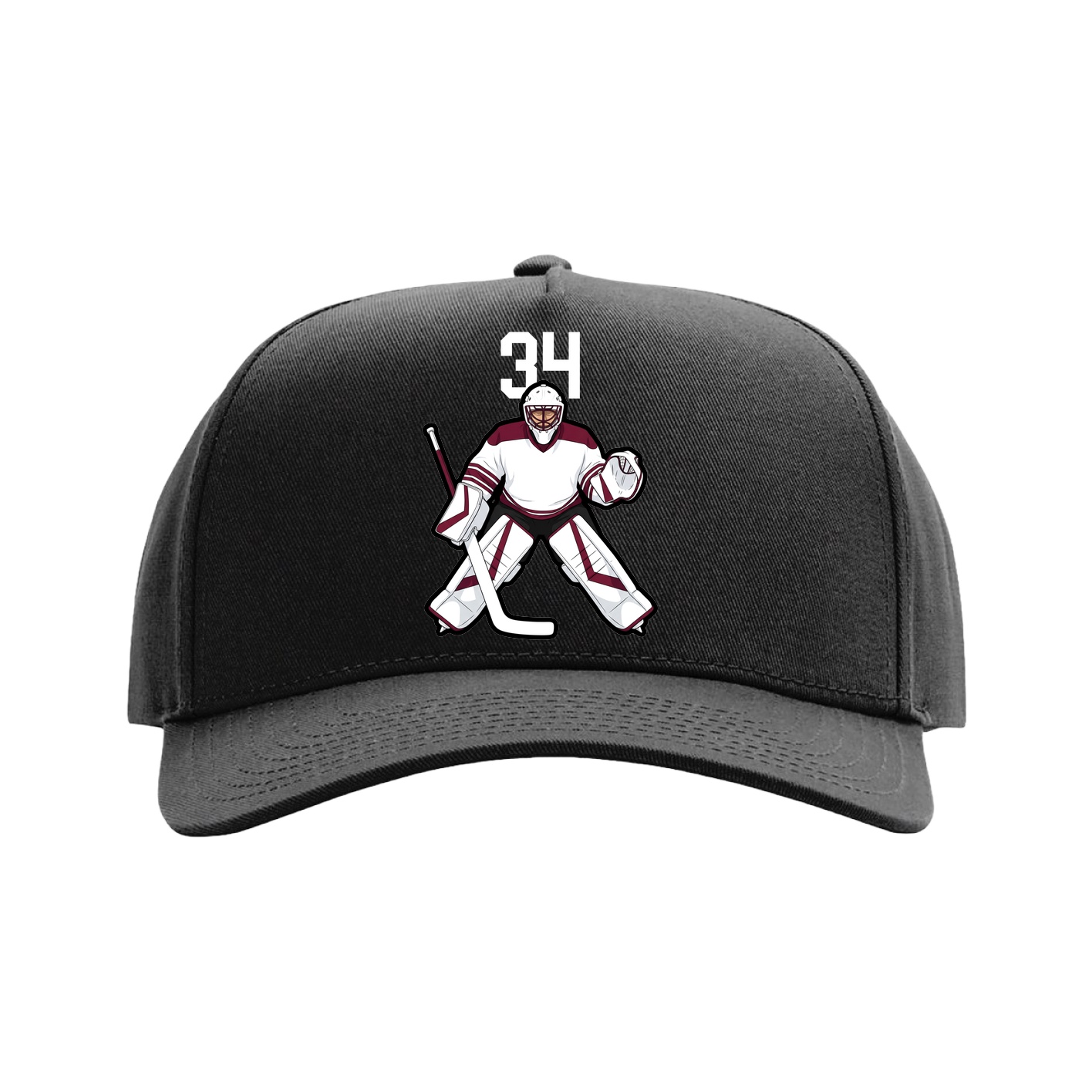 Full Fabric Five-Panel Champ Cap — Number Top in Black