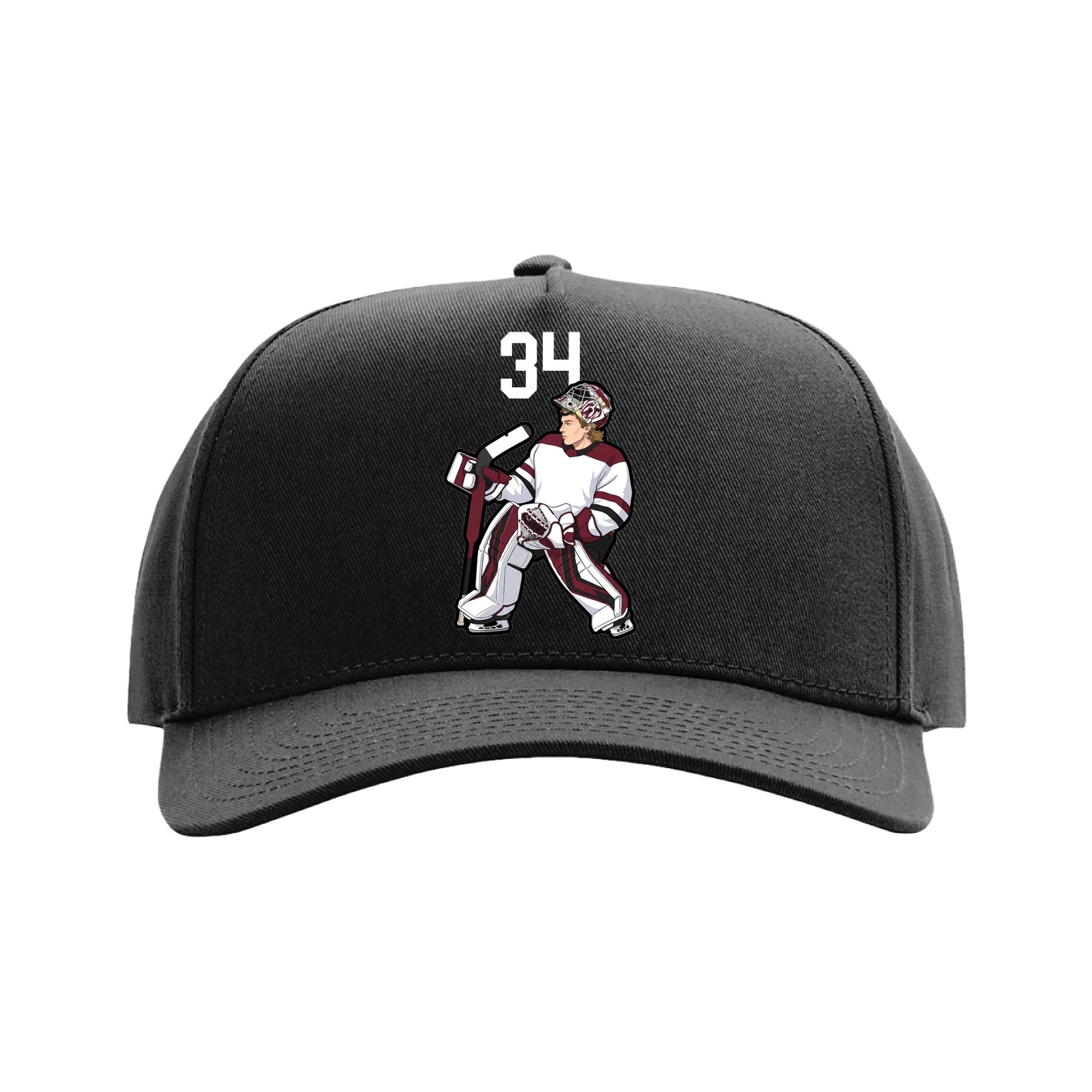 Full Fabric Five-Panel Champ Cap — Number Top in Black