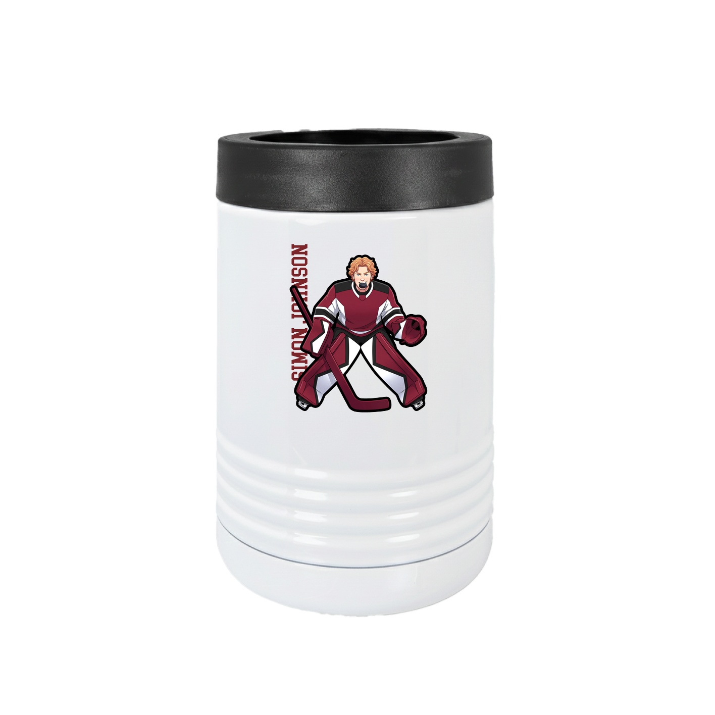 Beverage Holder — Name Vertical in White