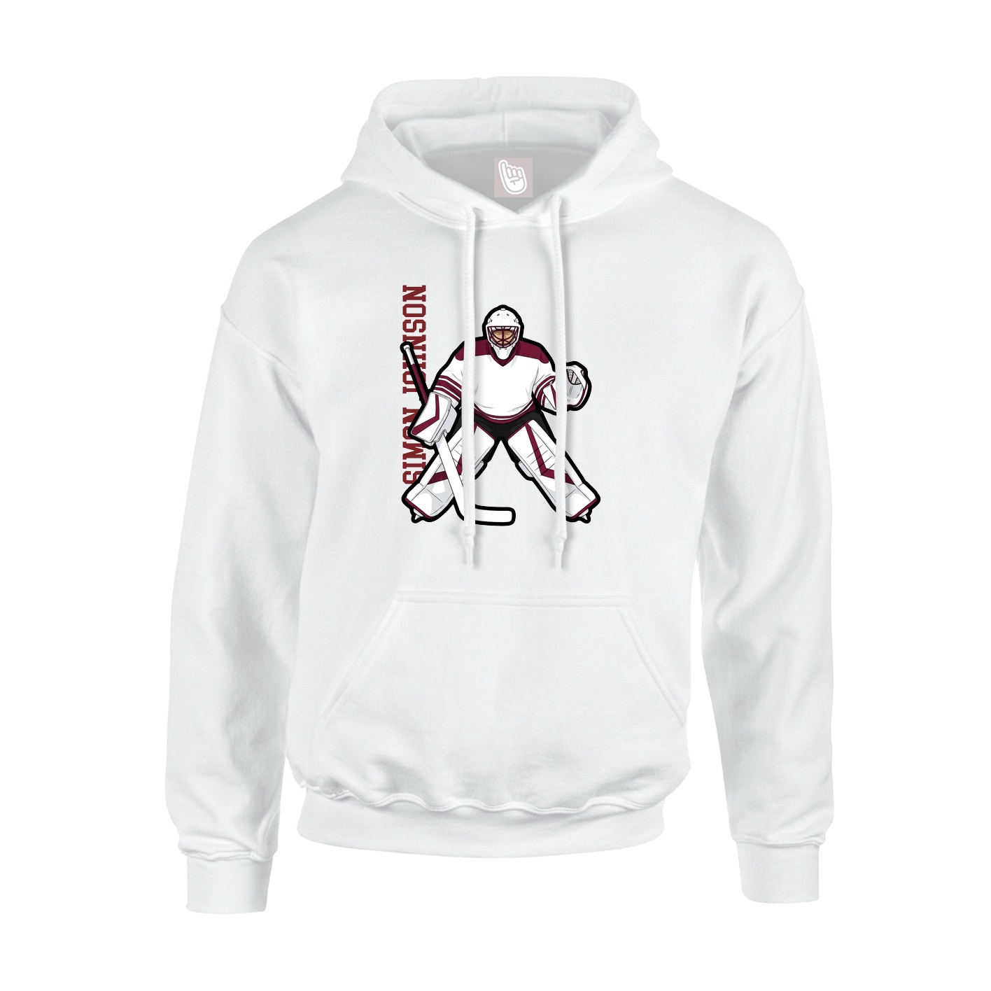 Hoodie — Name Vertical in White