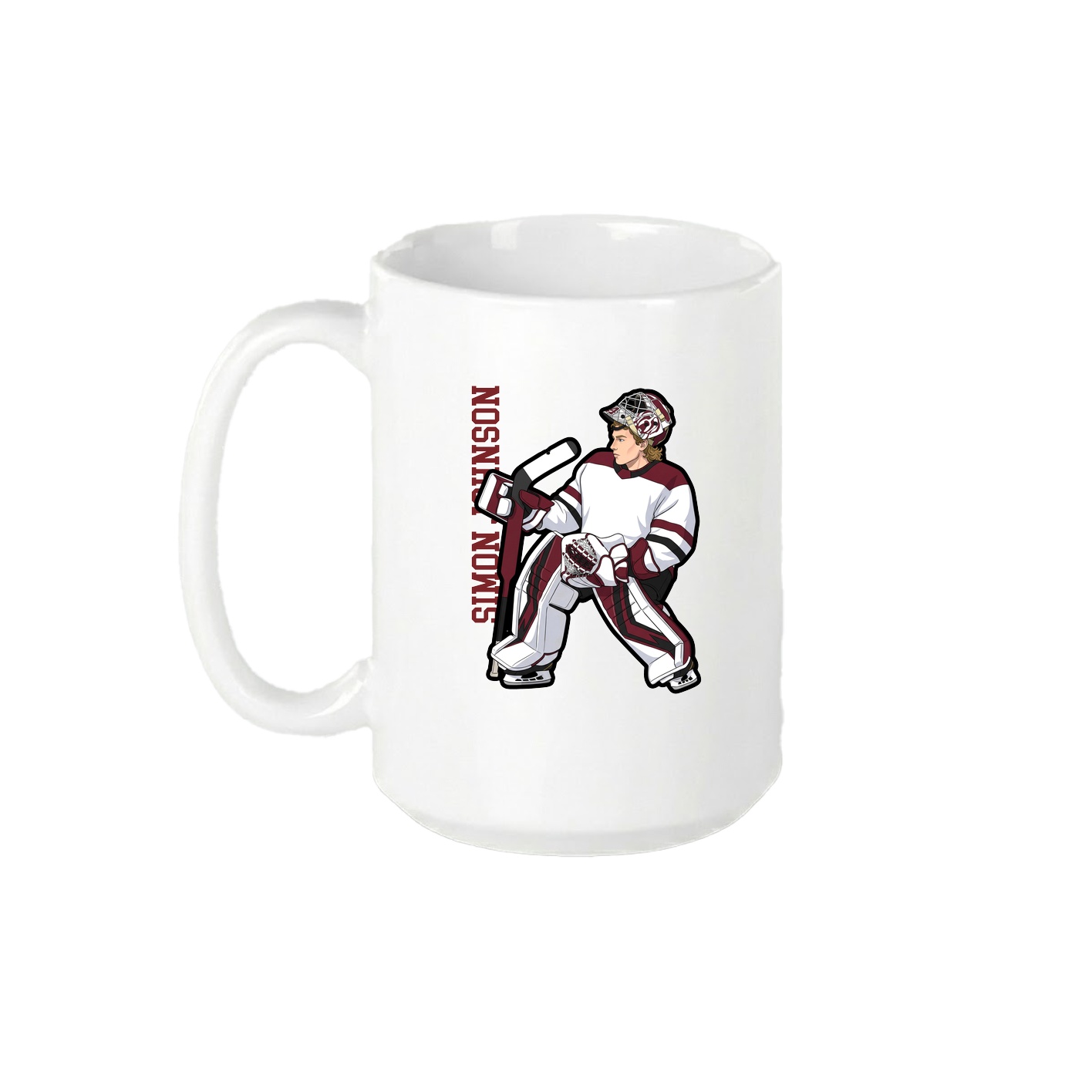 15oz Coffee Mug — Name Vertical in White