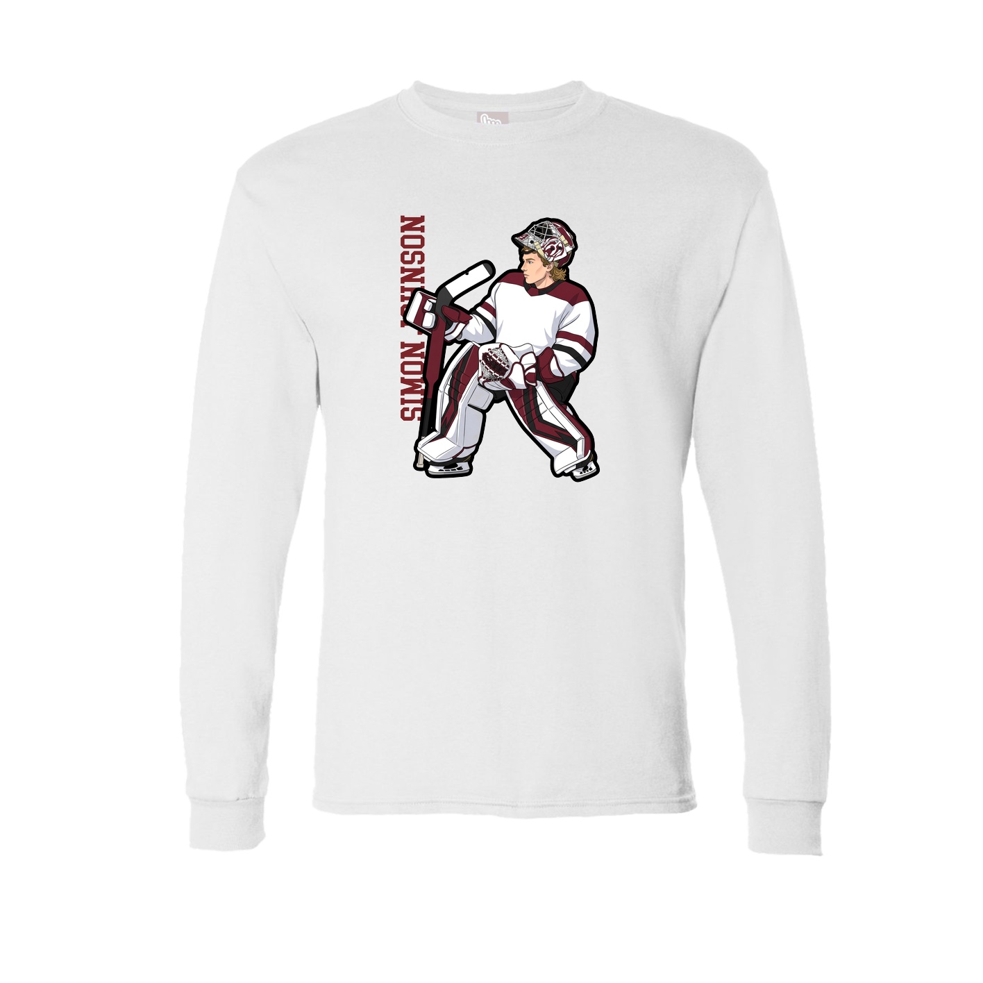 Long Sleeve Tee — Name Vertical in White