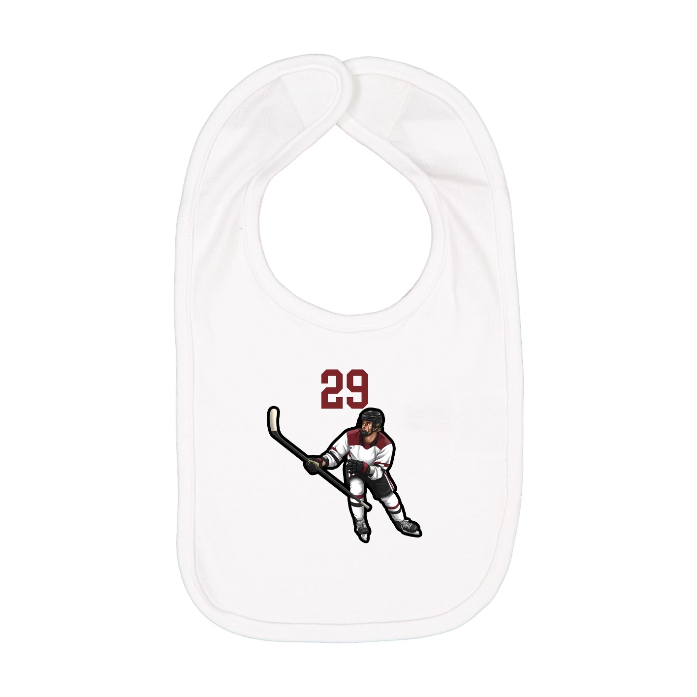 Infant Bib — Number Top in White