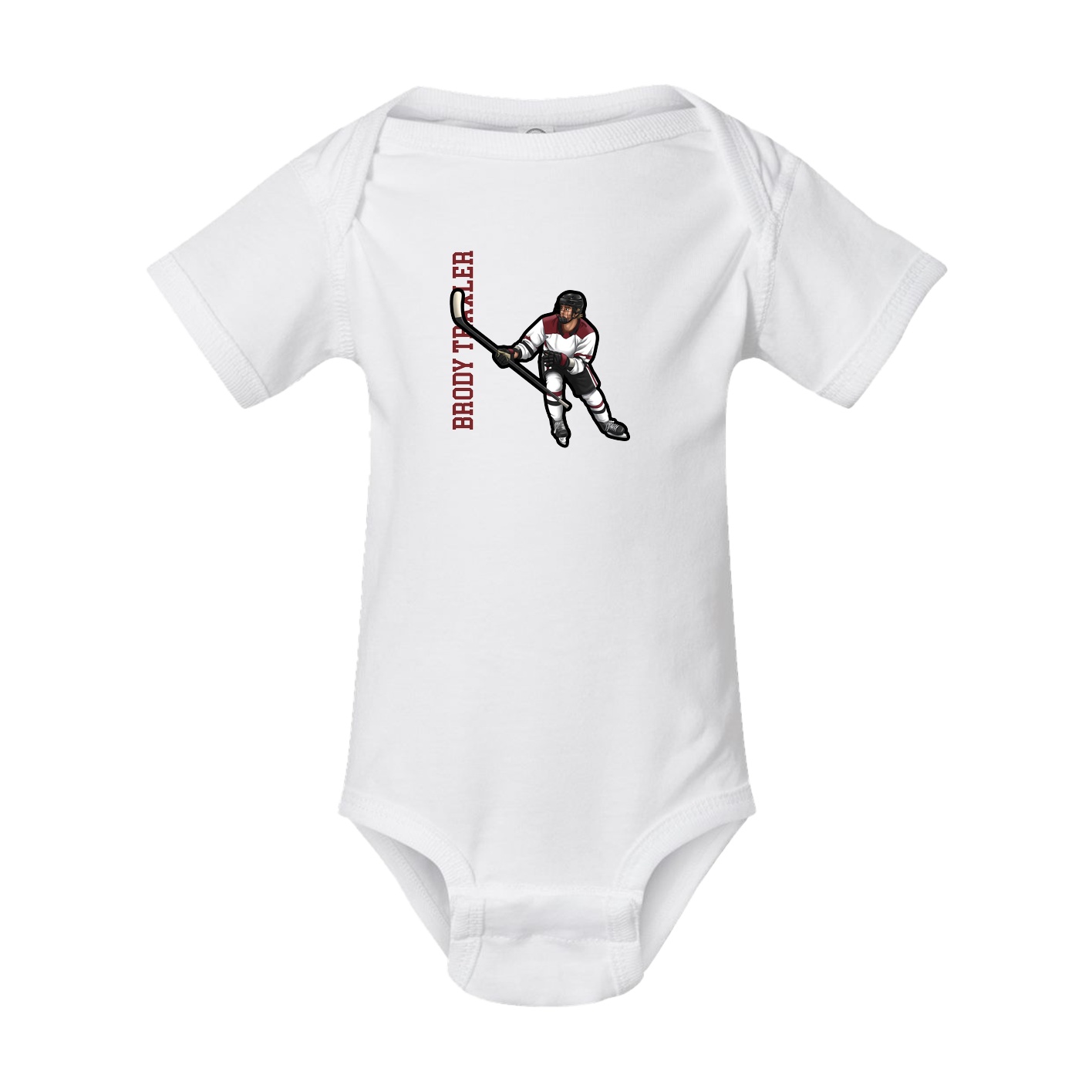 Baby Onesie — Name Vertical in White