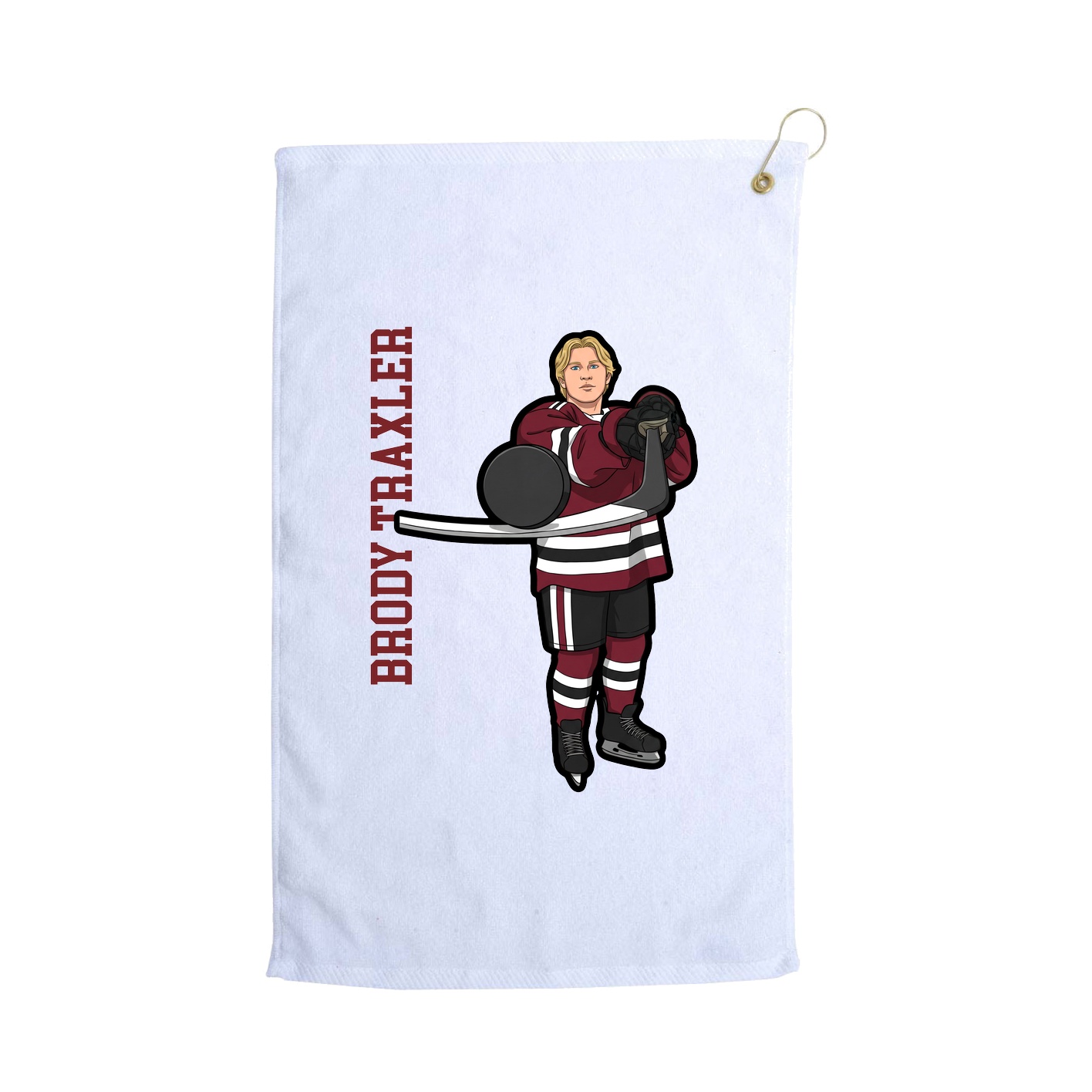 Golf Towel — Name Vertical in White