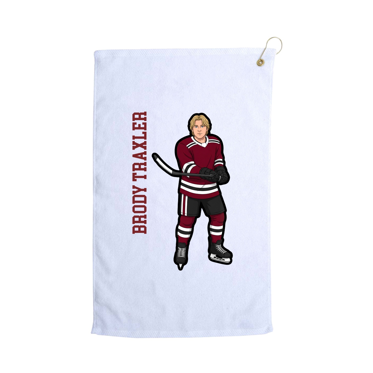 Golf Towel — Name Vertical in White