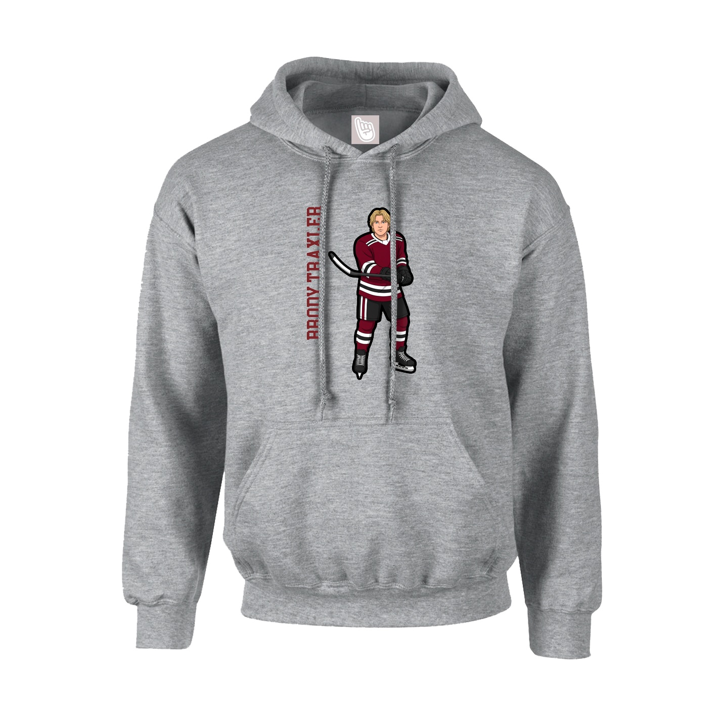 Youth Hoodie — Name Vertical in Grey