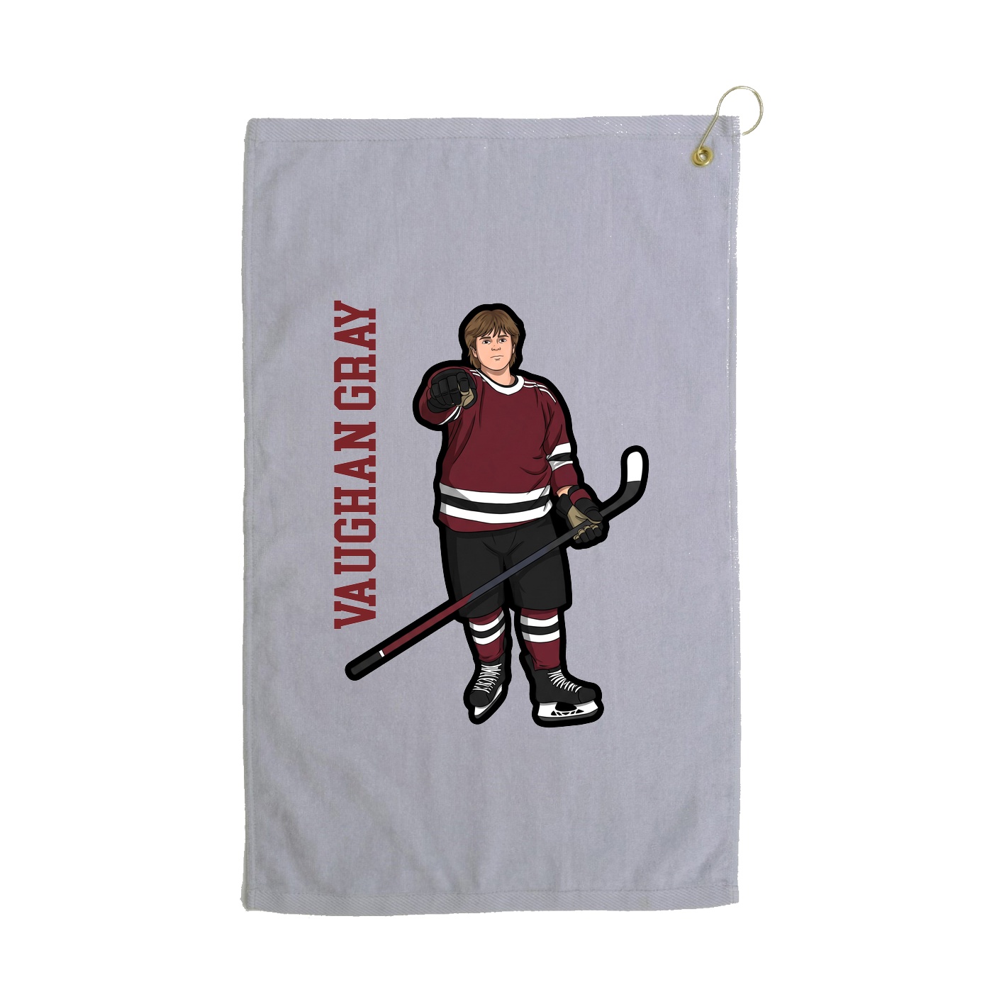 Golf Towel — Name Vertical in Grey