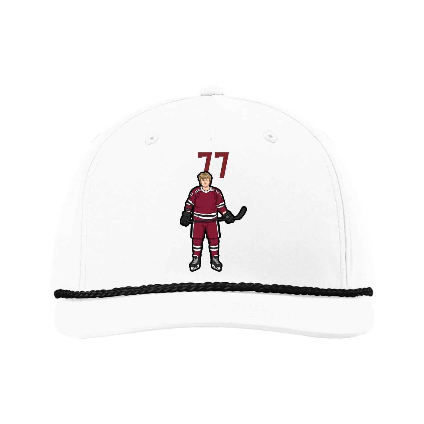 Five-Panel Classic Rope Cap — Number Top in White