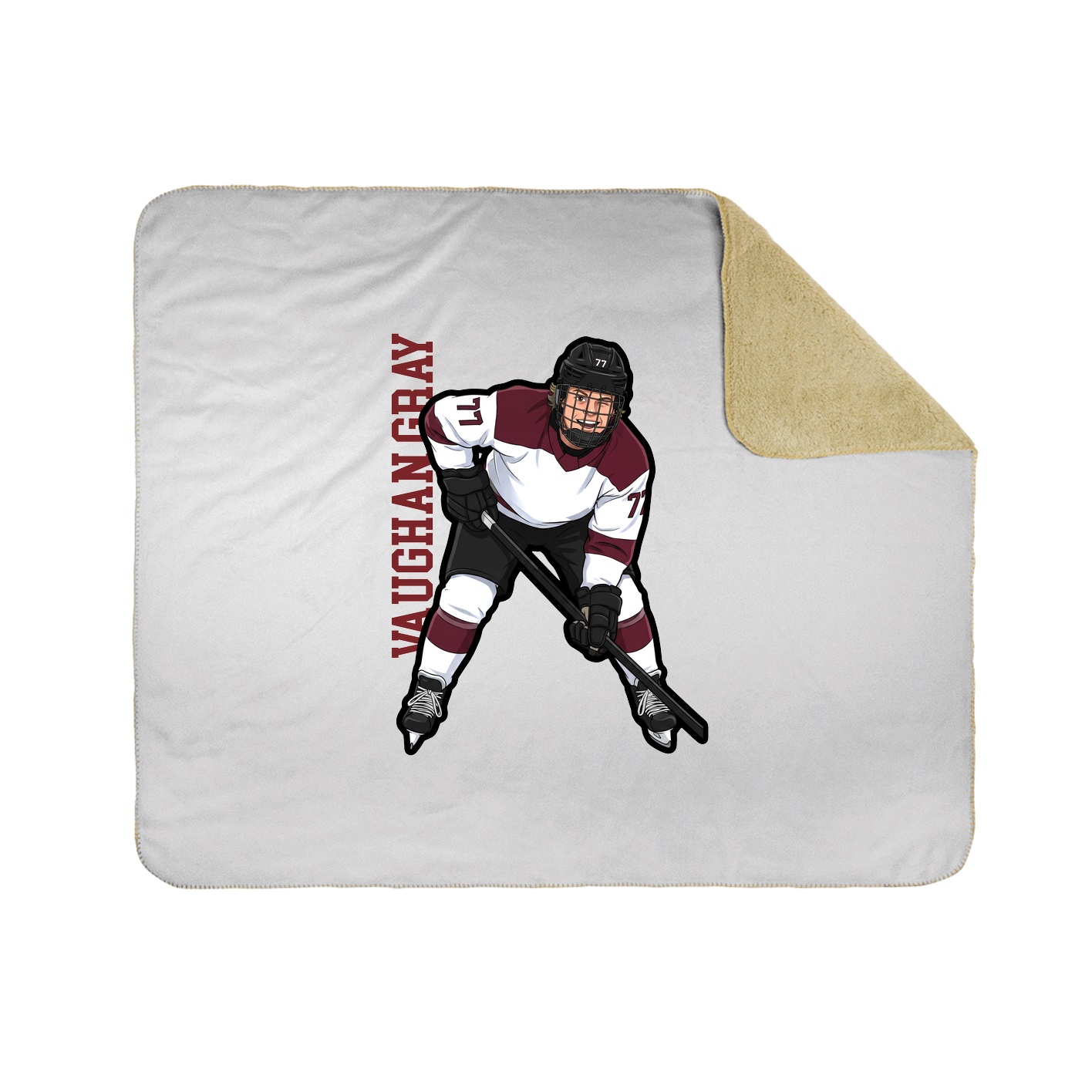 Throw Blanket — Name Vertical in White