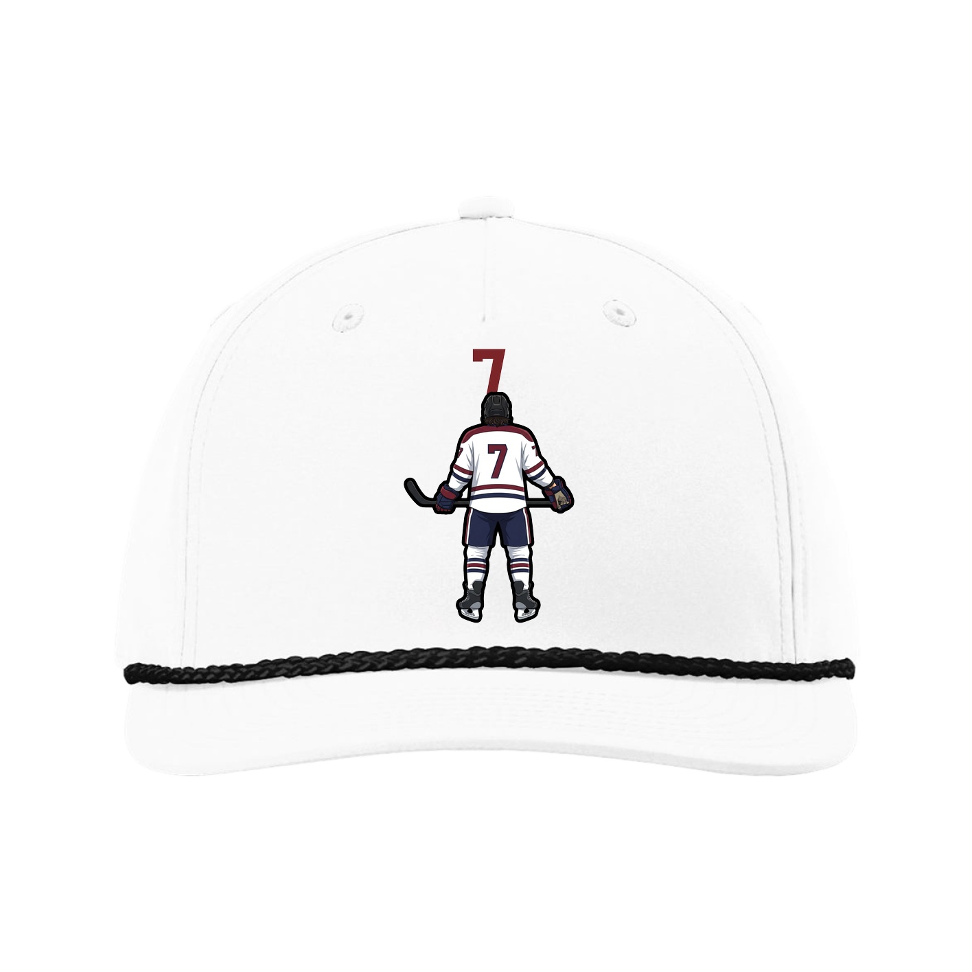 Five-Panel Classic Rope Cap — Number Top in White