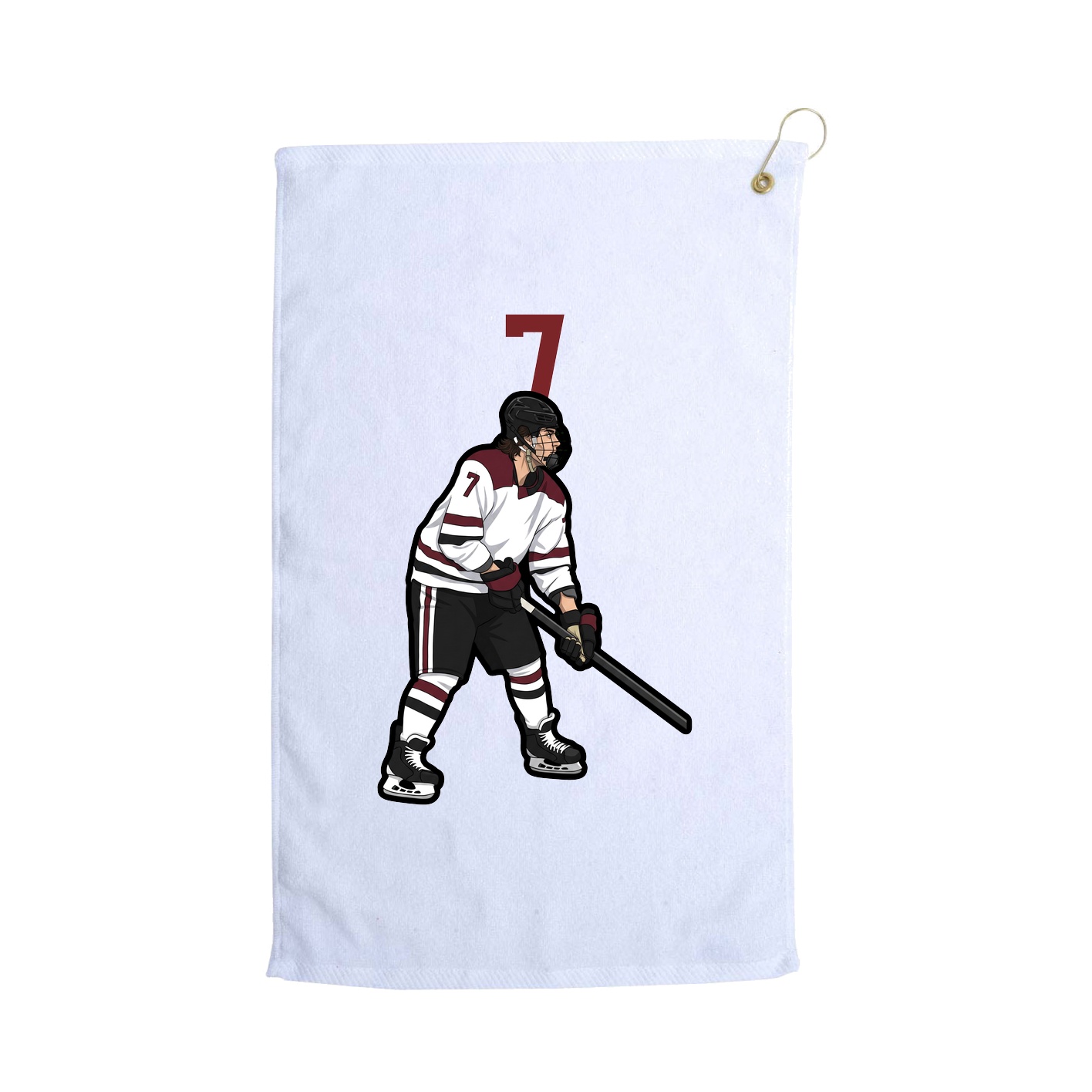 Golf Towel — Number Top in White