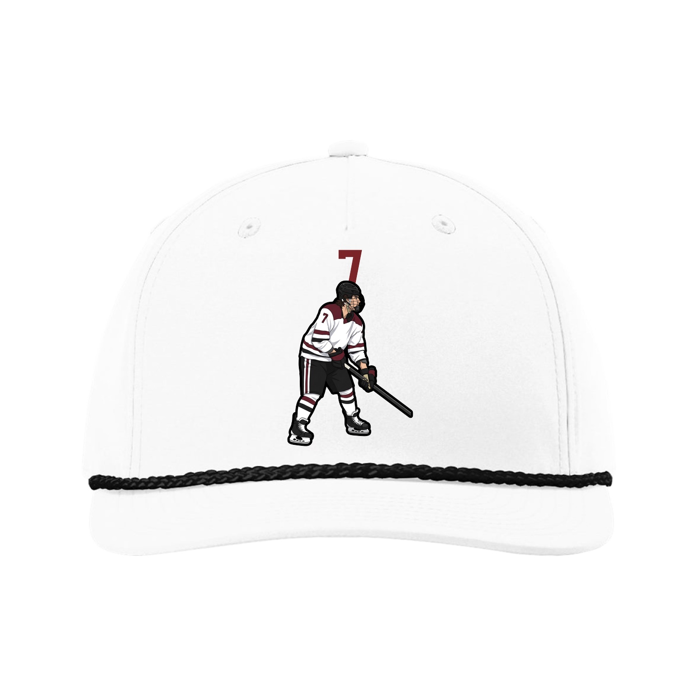 Five-Panel Classic Rope Cap — Number Top in White