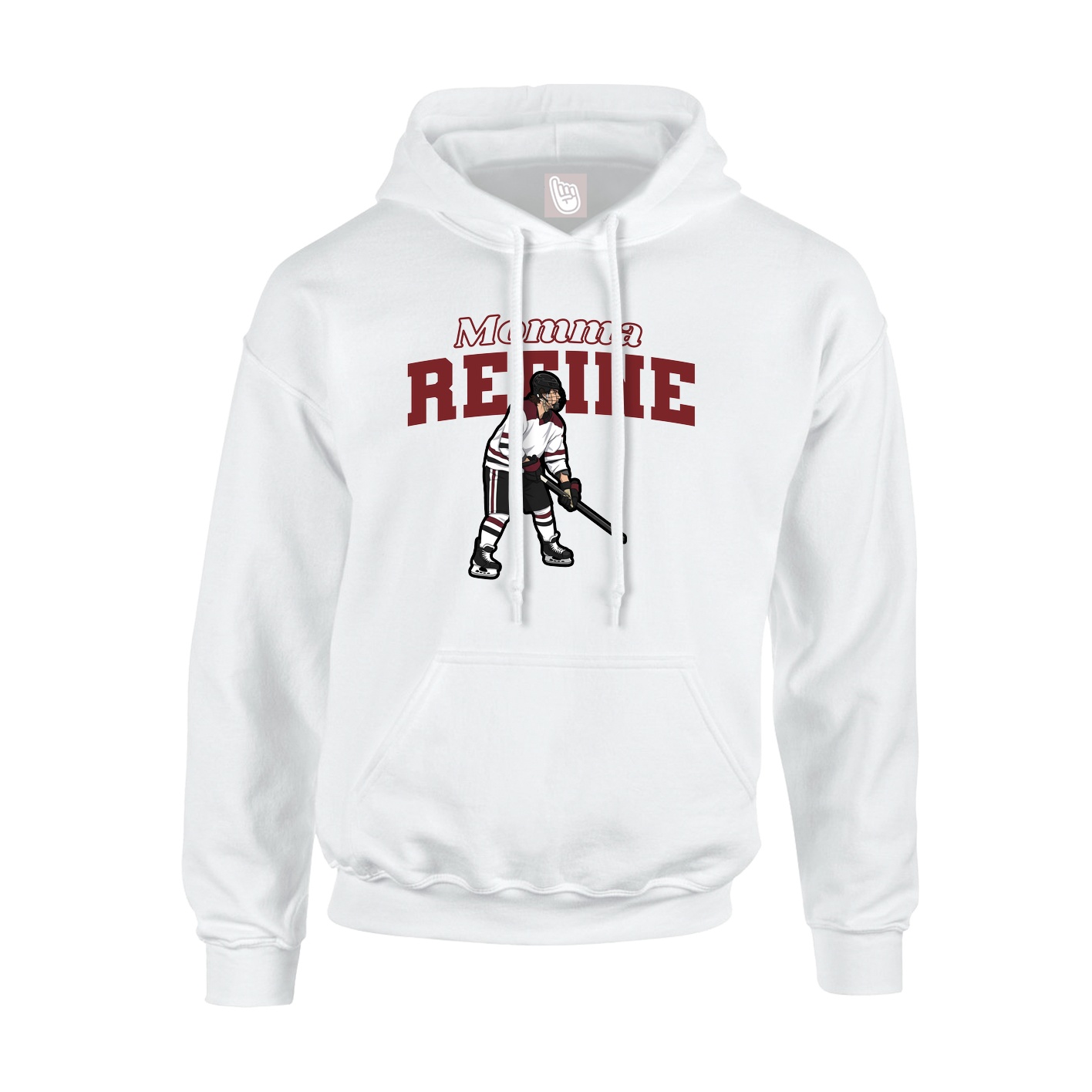 Youth Hoodie — Mothers Day Block in White