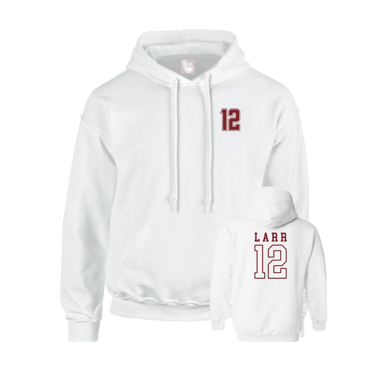 Hoodie — Chest Back in White