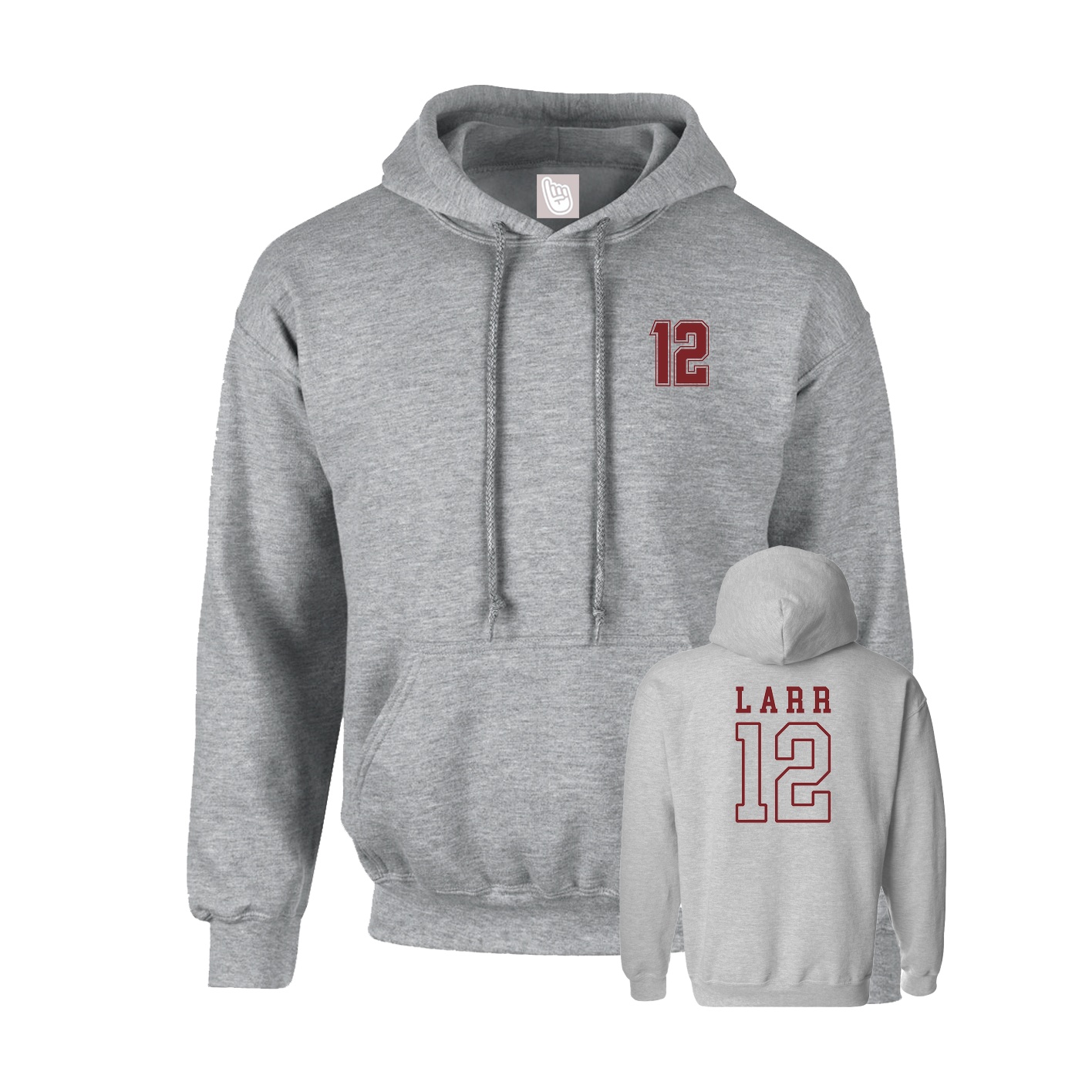 Youth Hoodie — Chest Back in Grey